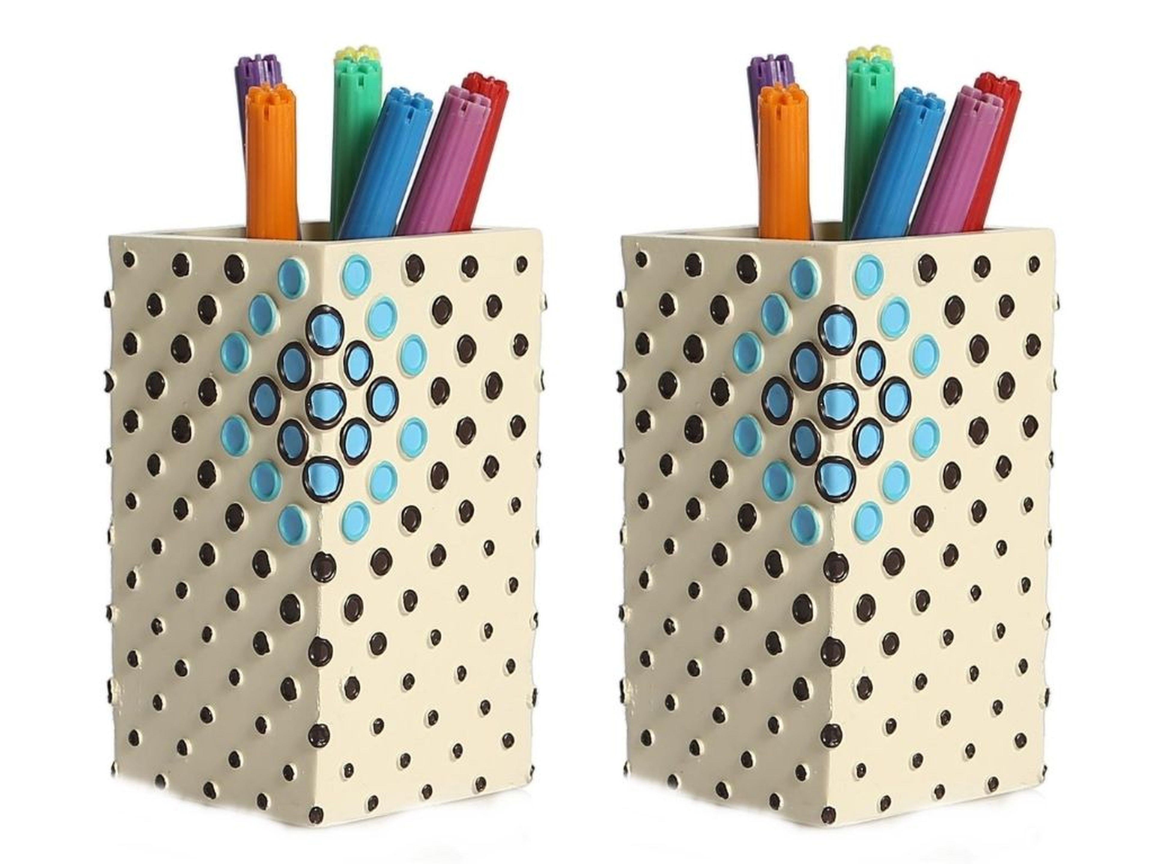 2 Adet Kalemlik Puanlı Model Ofis Gereci 6X6X10Cm 200Ml