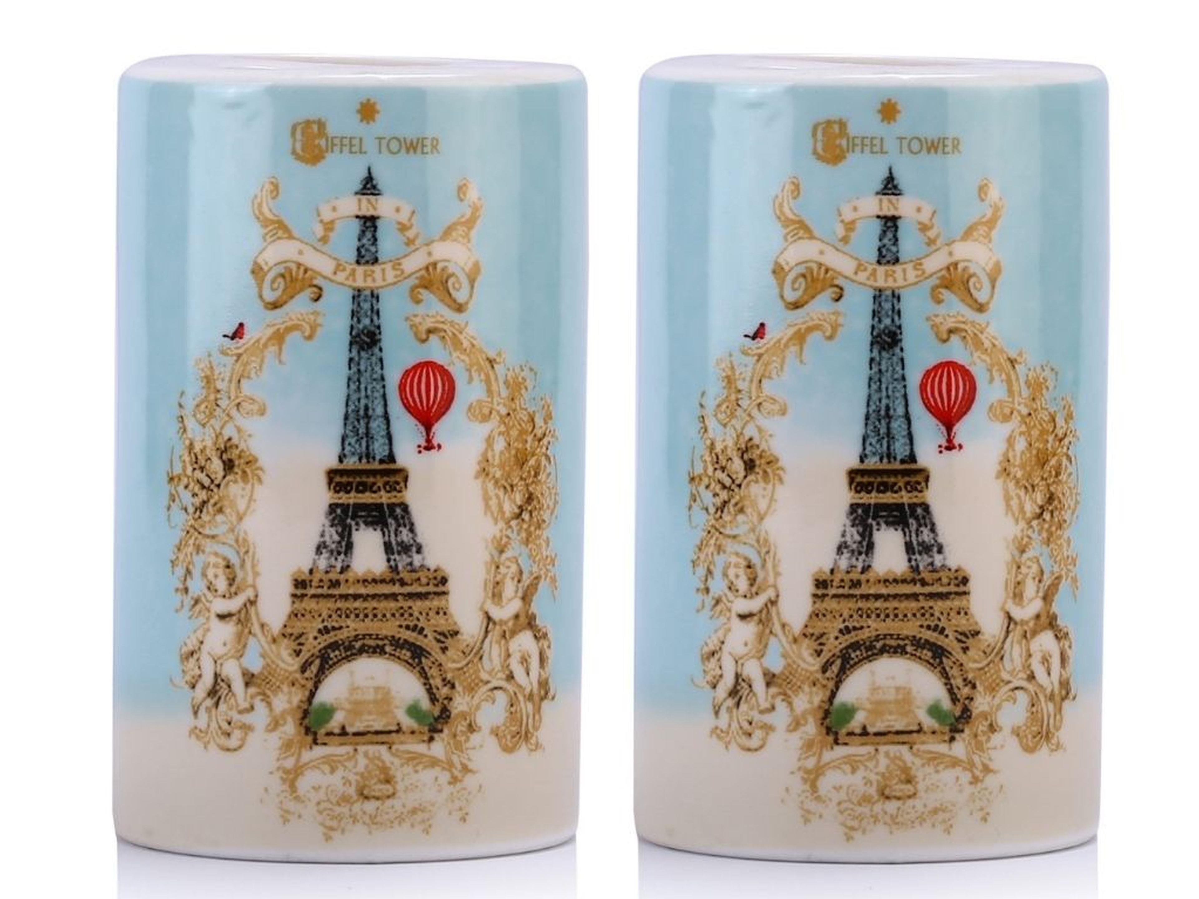 2 Adet Kalemlik Romantik Yeşil Model Seramik Ofis Gereci  7X7X11Cm