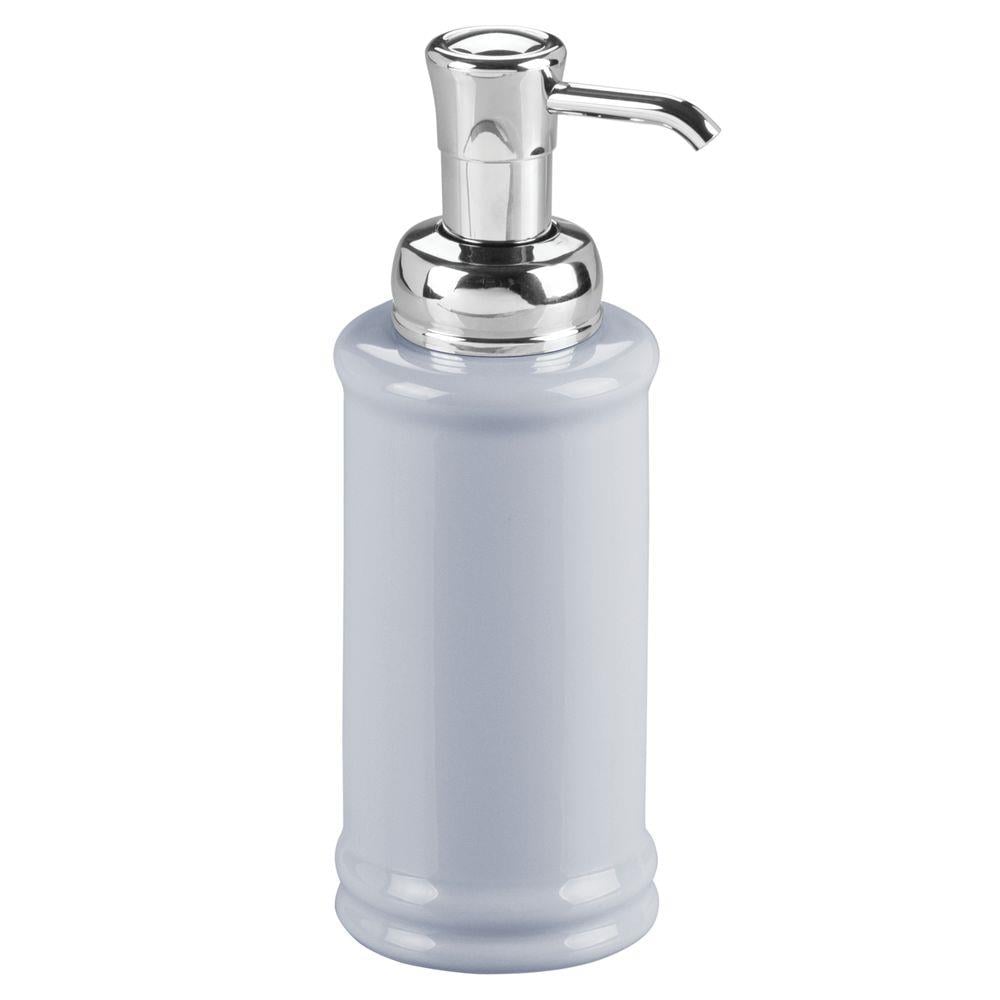 2 Adet Porselen Sıvı Sabunluk Gri 7X7X20Cm 355Ml