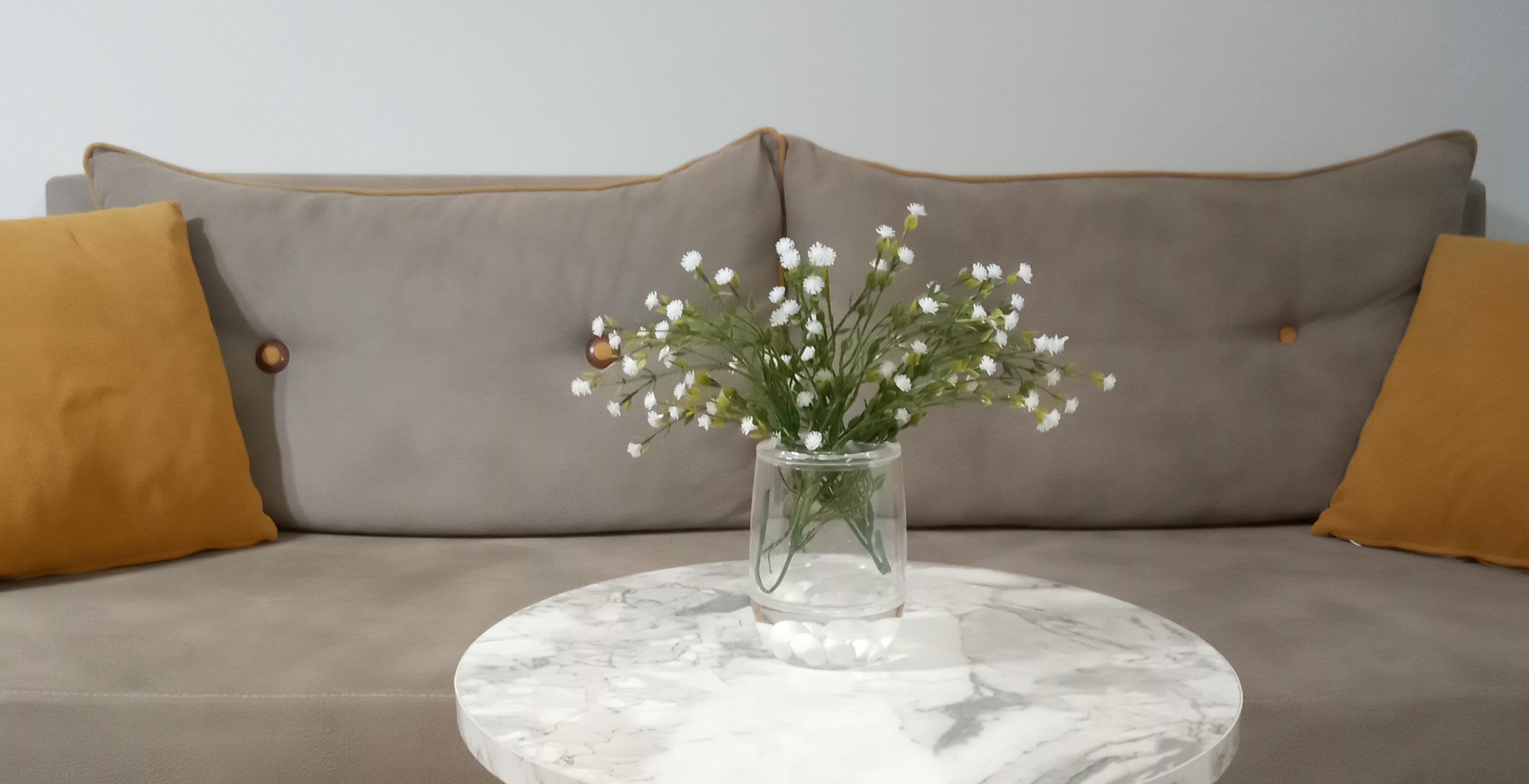 2 Adet Vazo Dahil,Vazoda Çiçek,Beyaz Yapay Çiçek,Vazo Dekoratif Beyaz İncili 8X8X16Cm 