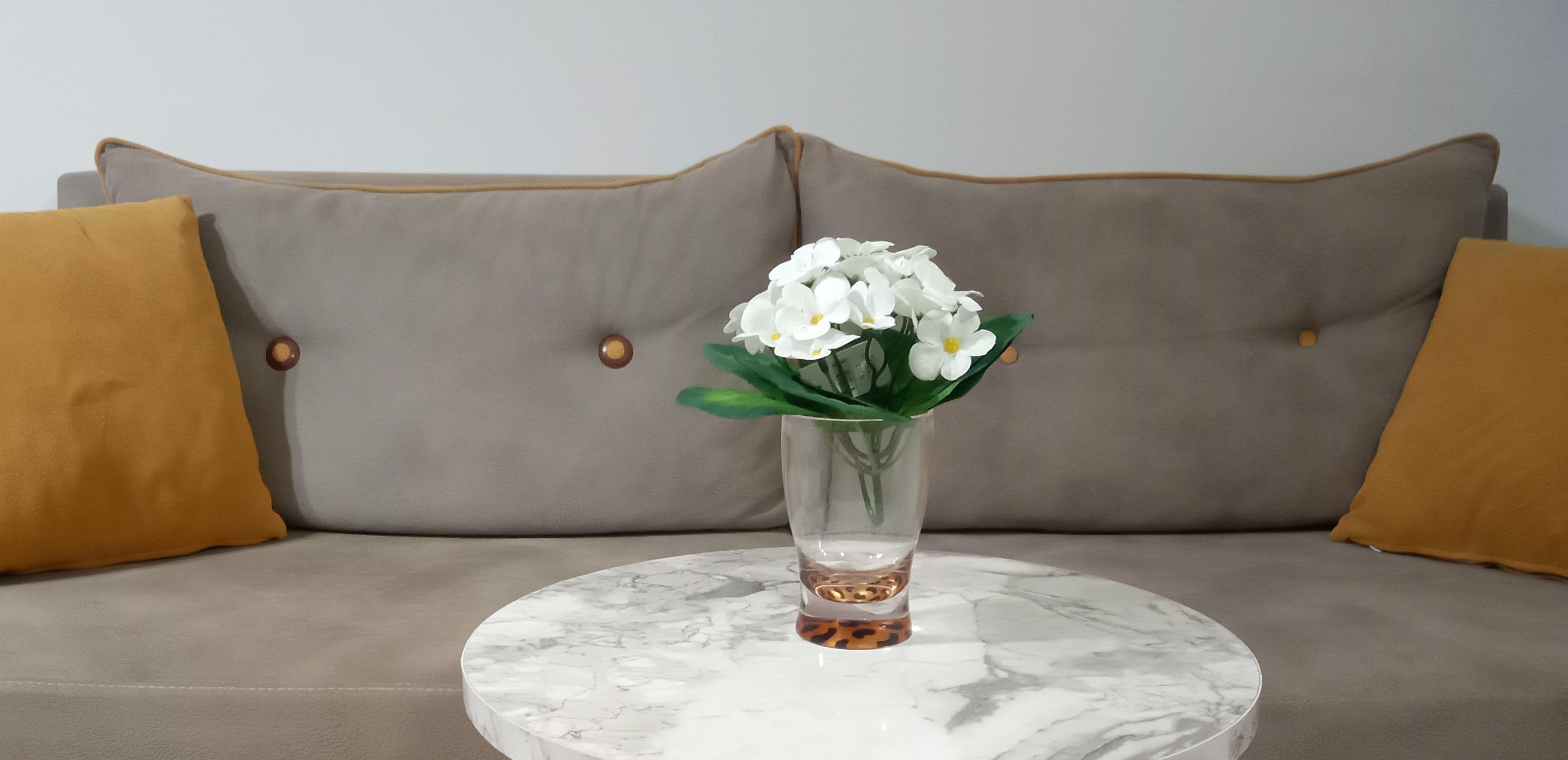 2 Adet Vazo Dahil,Vazoda Çiçek,Beyaz Yapay Çiçek,Vazo Dekoratif Leopar 6X6X16Cm 