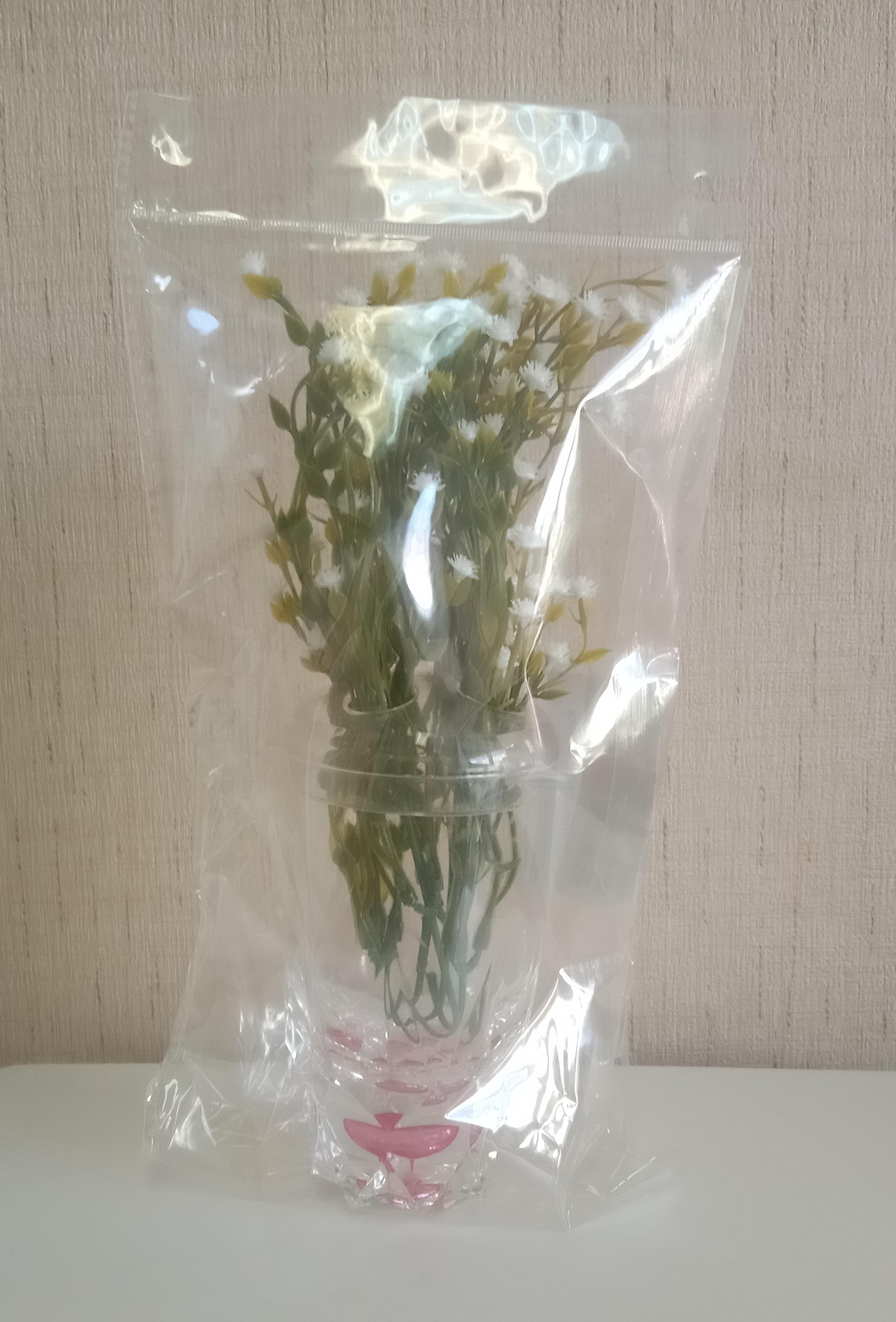 2 Adet Vazo Dahil,Vazoda Çiçek,Beyaz Yapay Çiçek,Vazo Dekoratif Kristal Damlalı 6X6X19Cm 