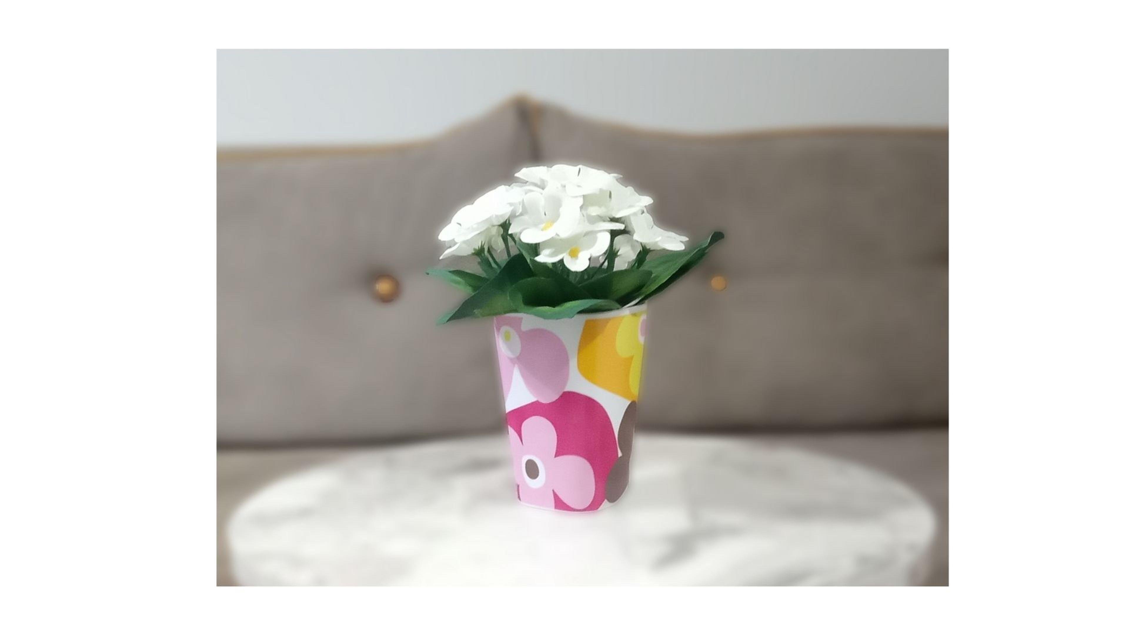 2 Adet Vazo Dahil,Vazoda Çiçek,Beyaz Yapay Çiçek,Vazo Dekoratif Kırmızı Papatya  7X7X16Cm 