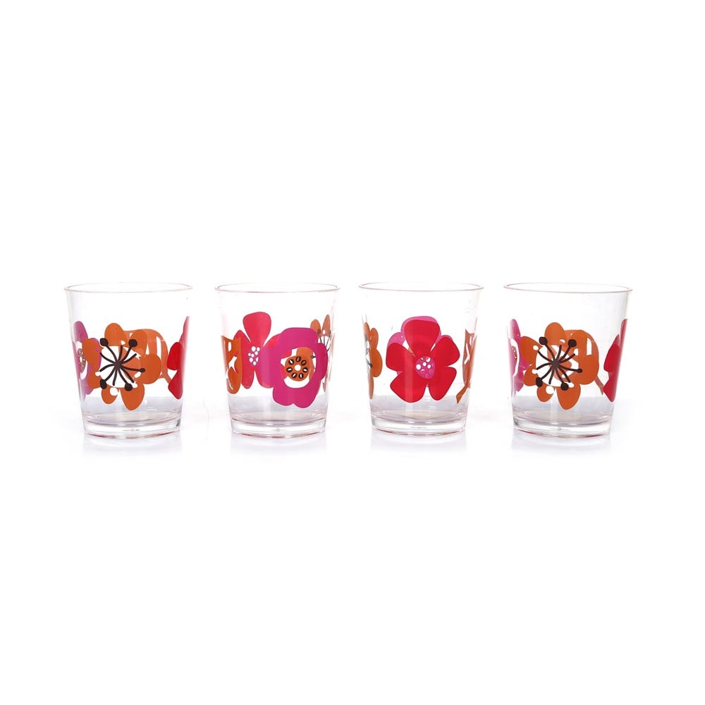 Akrilik Su Bardağı 4 Lü Set 9x9x8cm 400ml