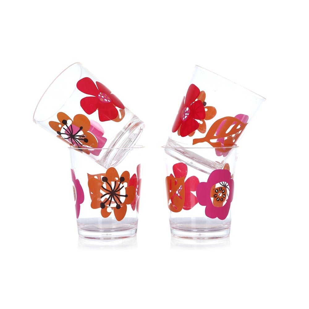 Akrilik Su Bardağı 4 Lü Set 9x9x8cm 400ml