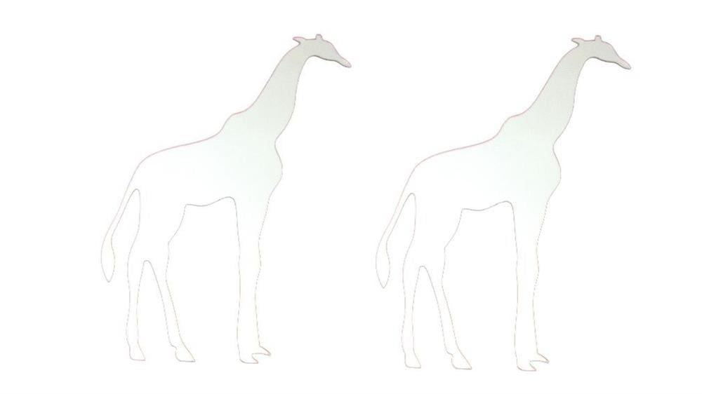 Aynalı Duvar Süsü (Sticker) 2 Adet Zürafa Şekilli 20x14x0,6cm