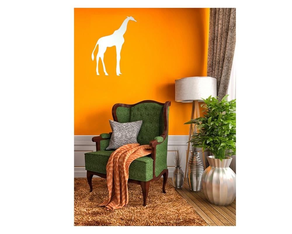 Aynalı Duvar Süsü (Sticker) 2 Adet Zürafa Şekilli 20x14x0,6cm