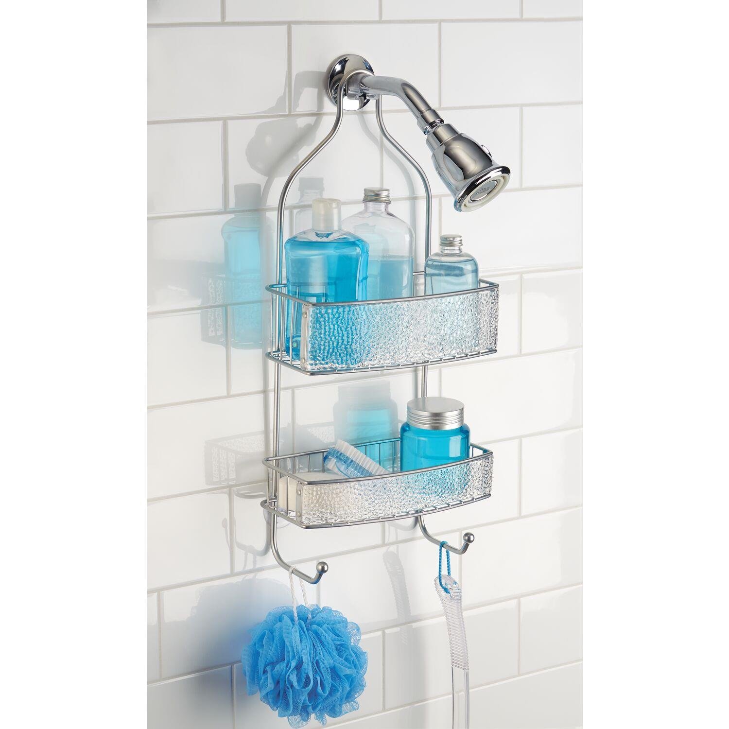 Banyo Duş Rafı Duş Hortumuna Takılabilir  Vantuzlu Damlalı Model 25X11X55Cm