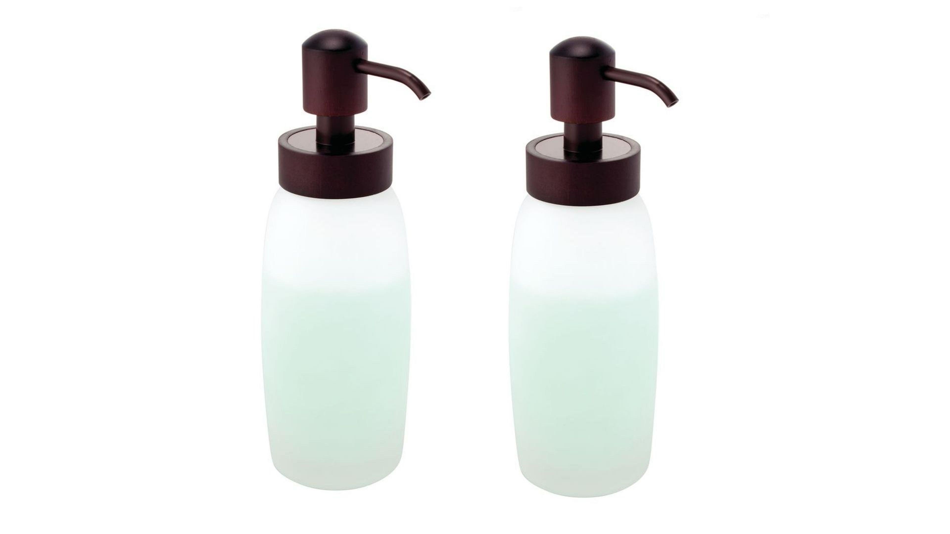 Banyo Seti Sıvı Sabunluk 2 Adet Cam Buz Desenli 6x6x20cm 300ml