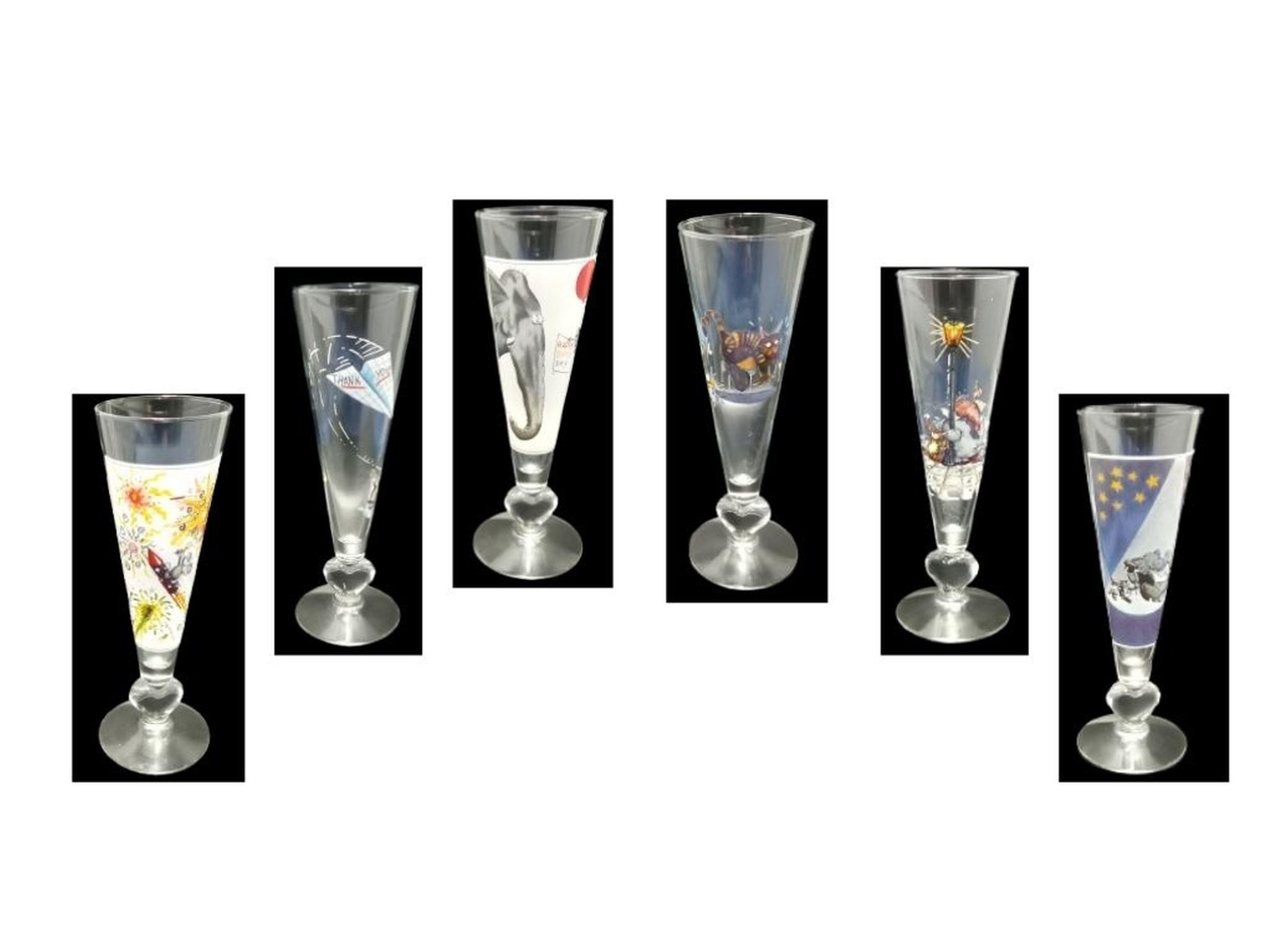 Cam Kadeh,Şarap,Şampanya,Kokteyl  Bardak Seti 6 Adet Italyan Tasarım 6,2X6,2X20Cm