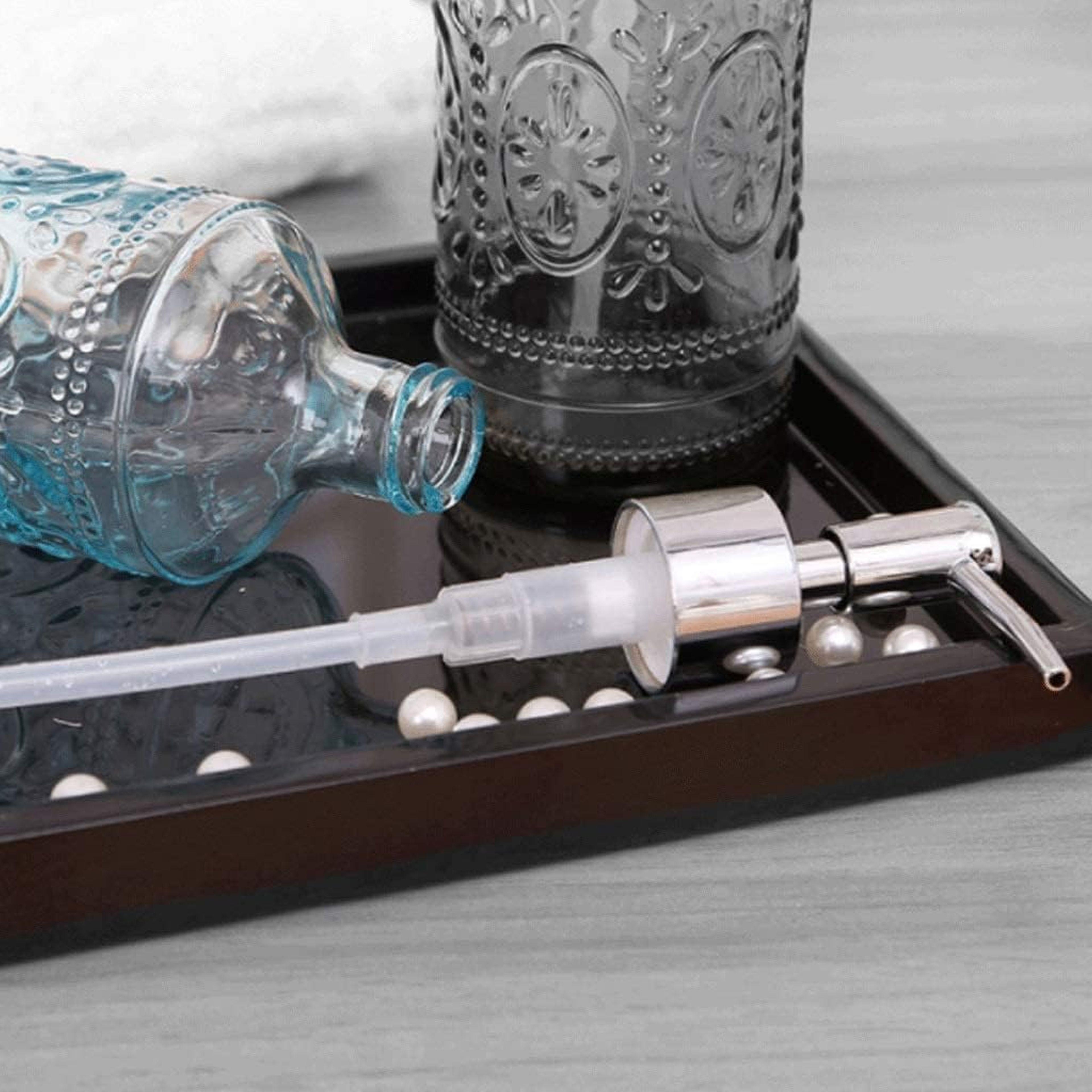 Cam Sıvı Sabunluk Mavi 7X7X21Cm 350Ml