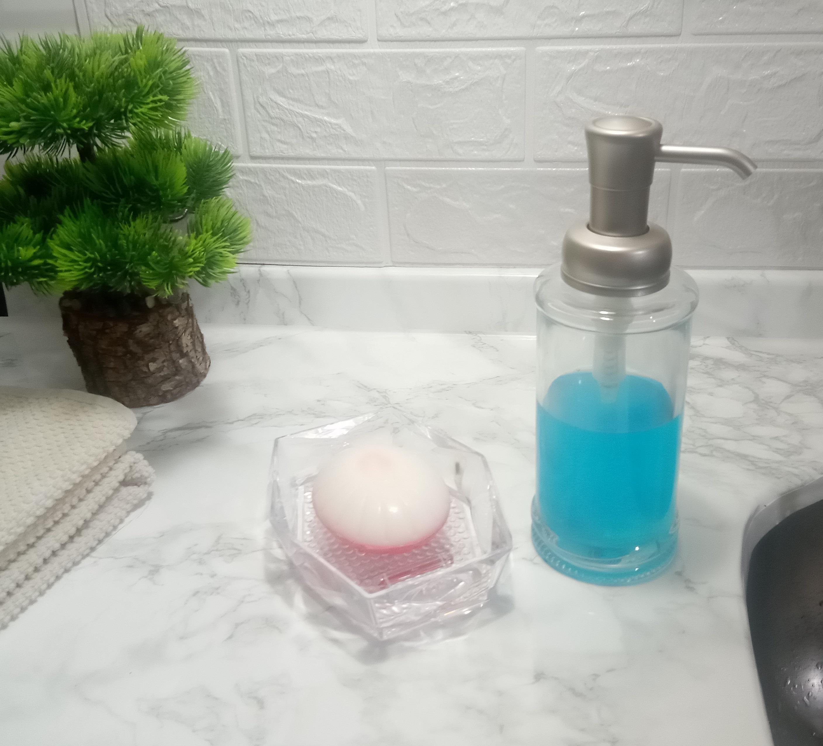 Cam Sıvı Sabunluk Ve Sabunluk 2 Li Banyo Seti