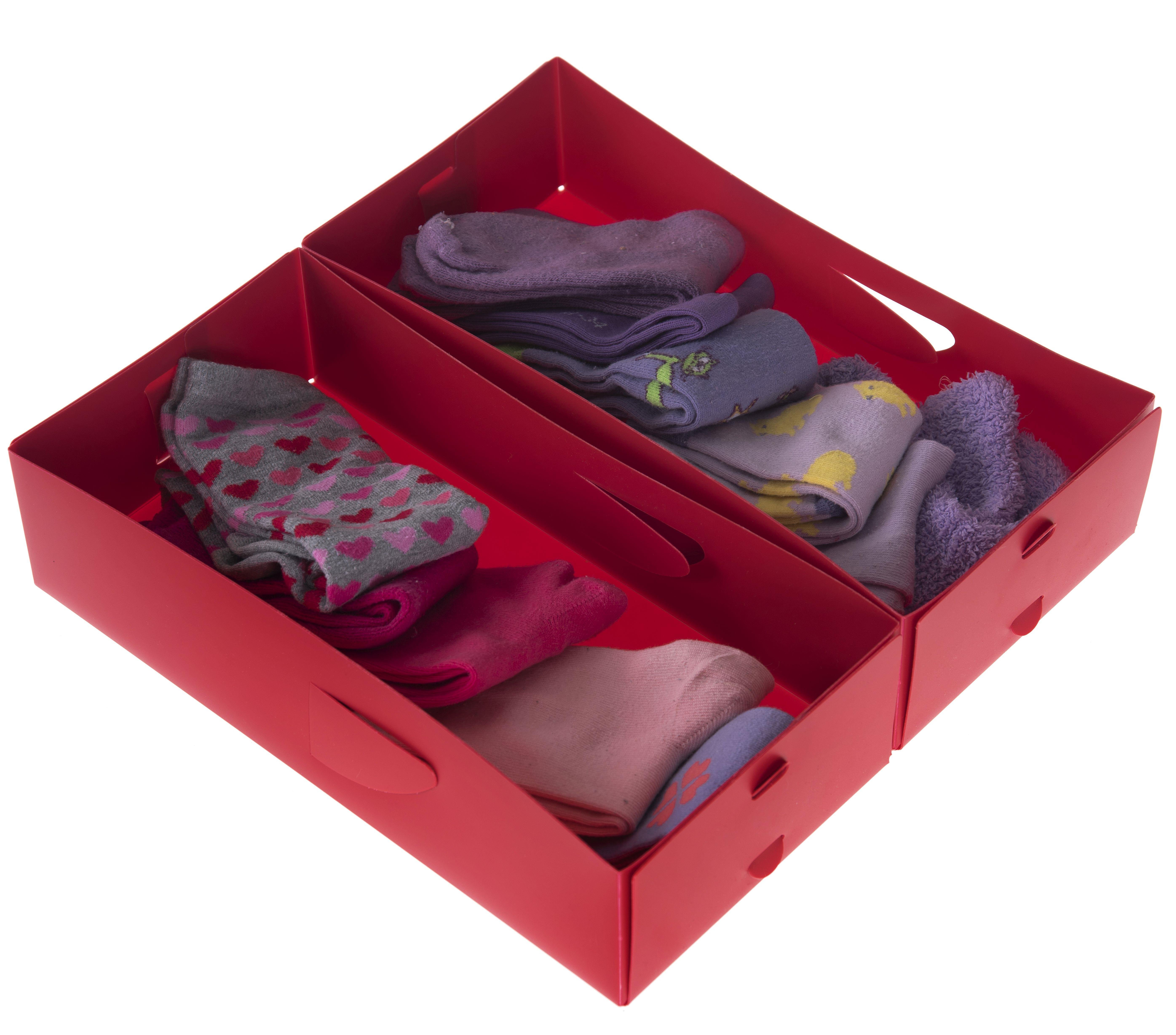 Çekmece İçi Düzenleyici 2 Adet Kutu Kırmızı 30X15X7Cm