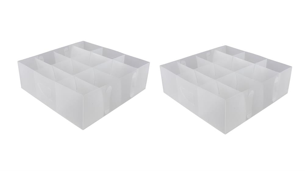 Çekmece İçi Düzenleyici Set,12 Bölmeli Pvc 2 Adet 30x30x10cm