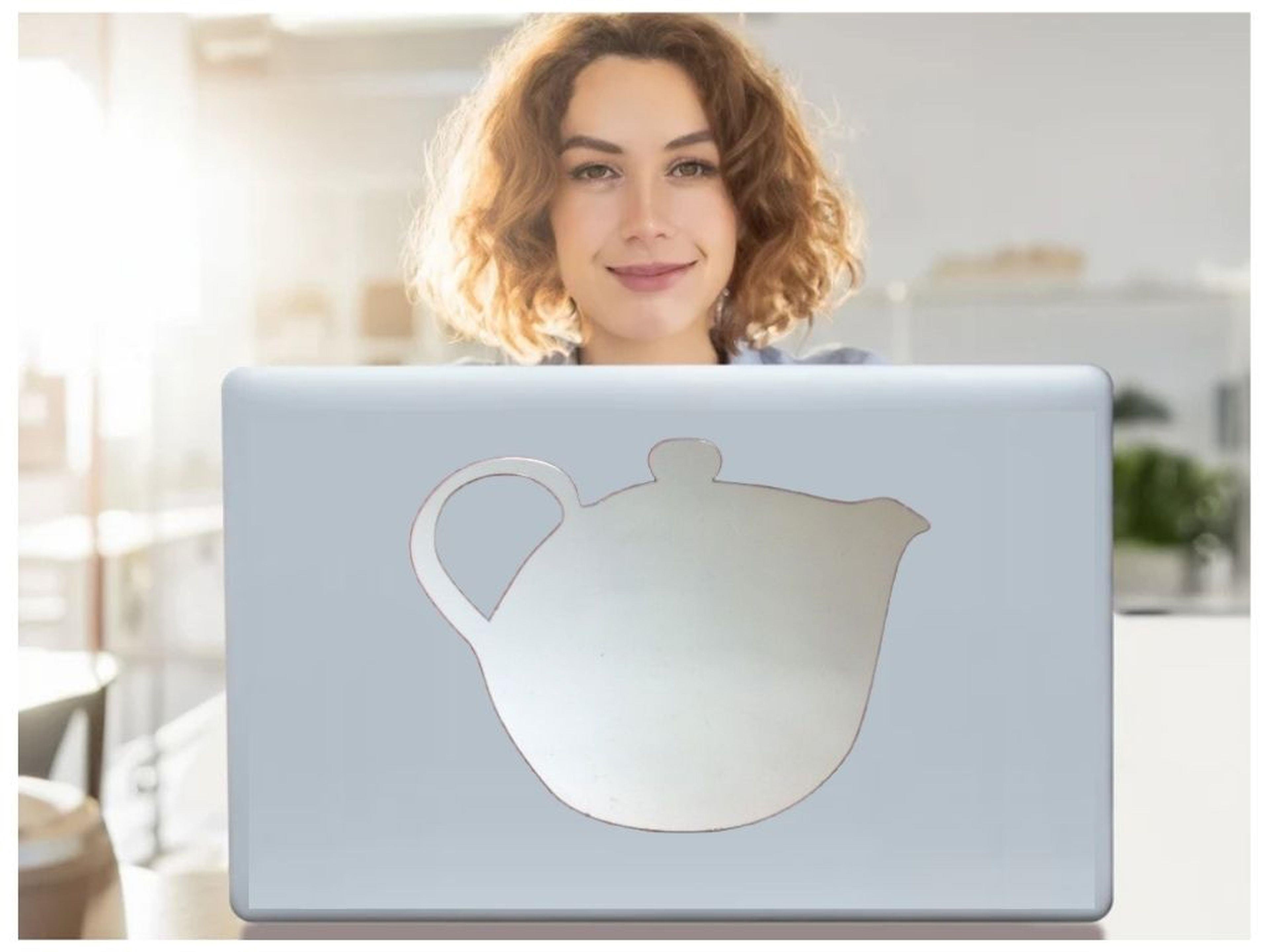 Defter Sticker,Laptop Sticker  Aynalı  Çaydanlık Şekilli 20X15X0,6Cm