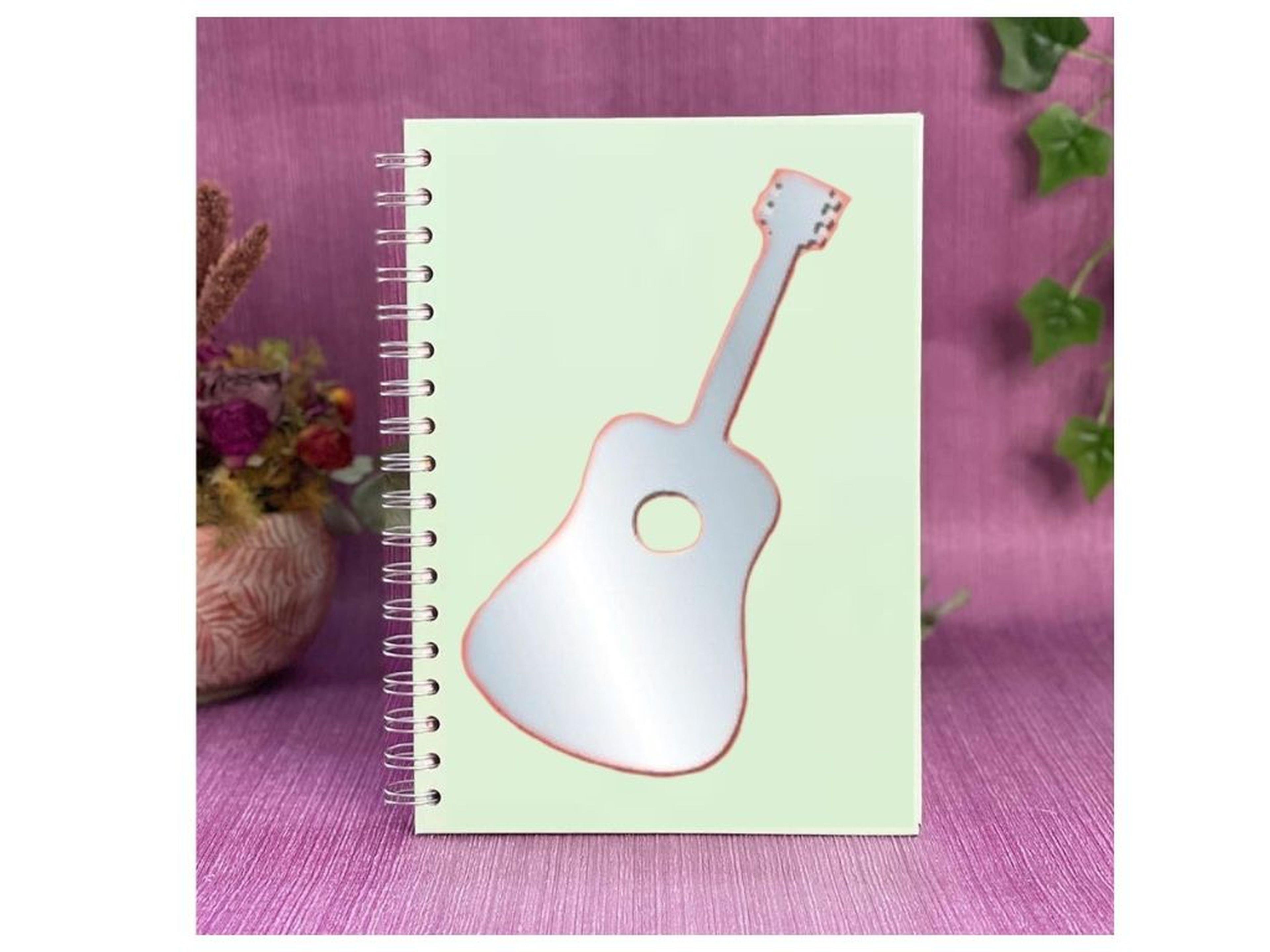 Defter Sticker,Laptop Sticker  Aynalı  Gitar Şekilli 34X15X0,6Cm