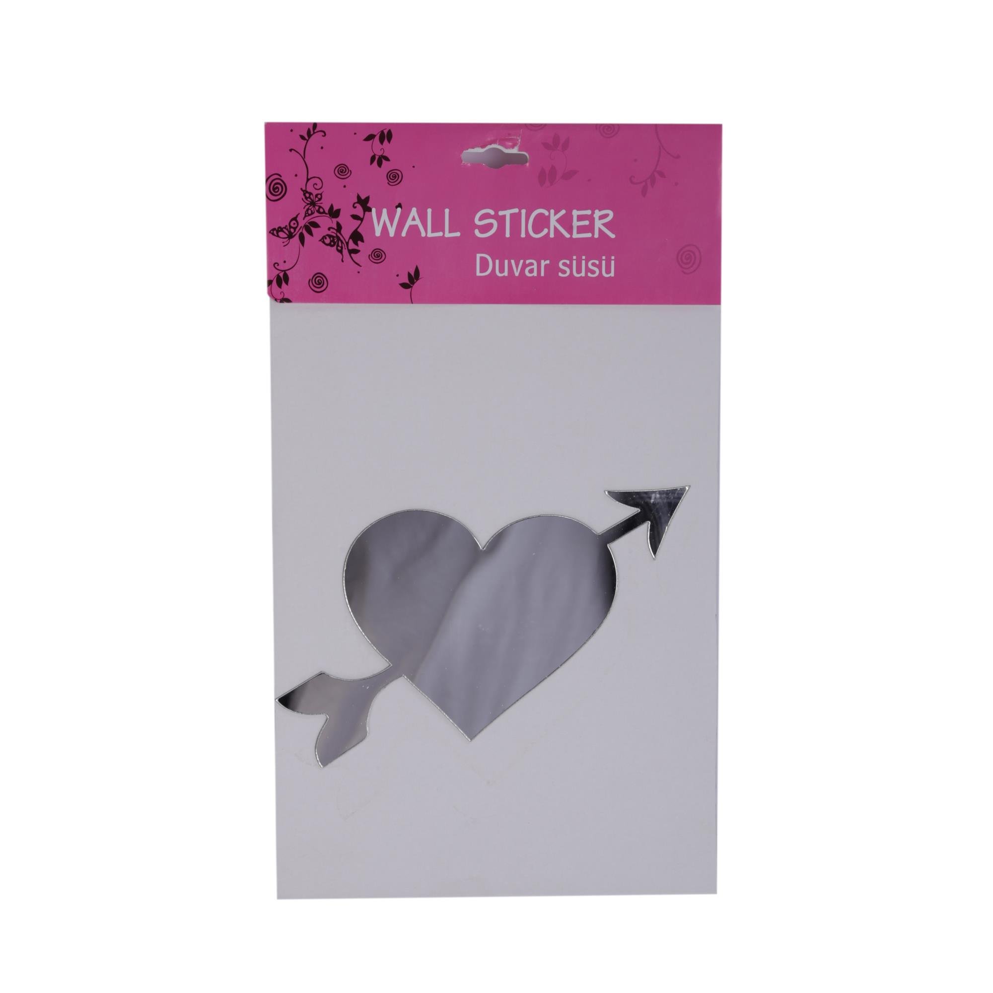 Defter Sticker,Laptop Sticker  Aynalı Kalp Şekilli 20X11X0,6Cm