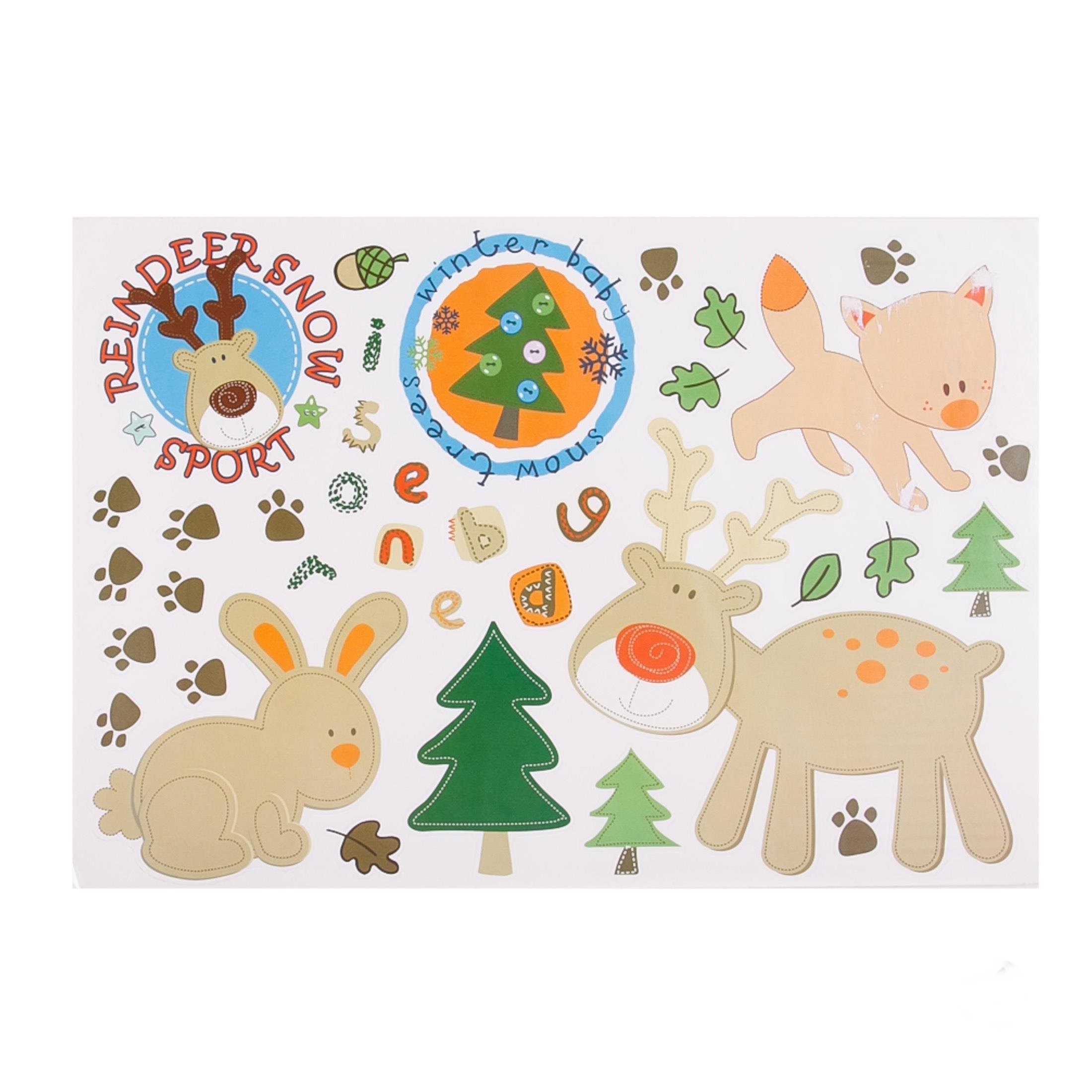 Defter Sticker,Laptop Sticker  Ormanlı Desenli Pvc 48X33X0,5Cm