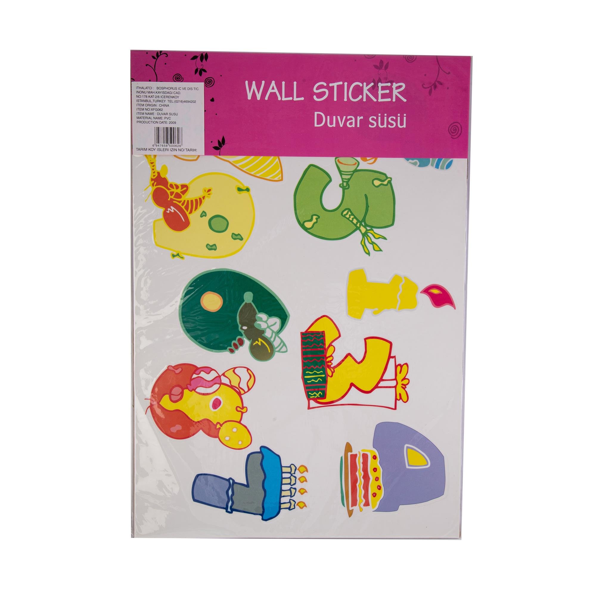 Defter Sticker,Laptop Sticker  Renkli Rakamlı Pvc 48X33X0,5Cm