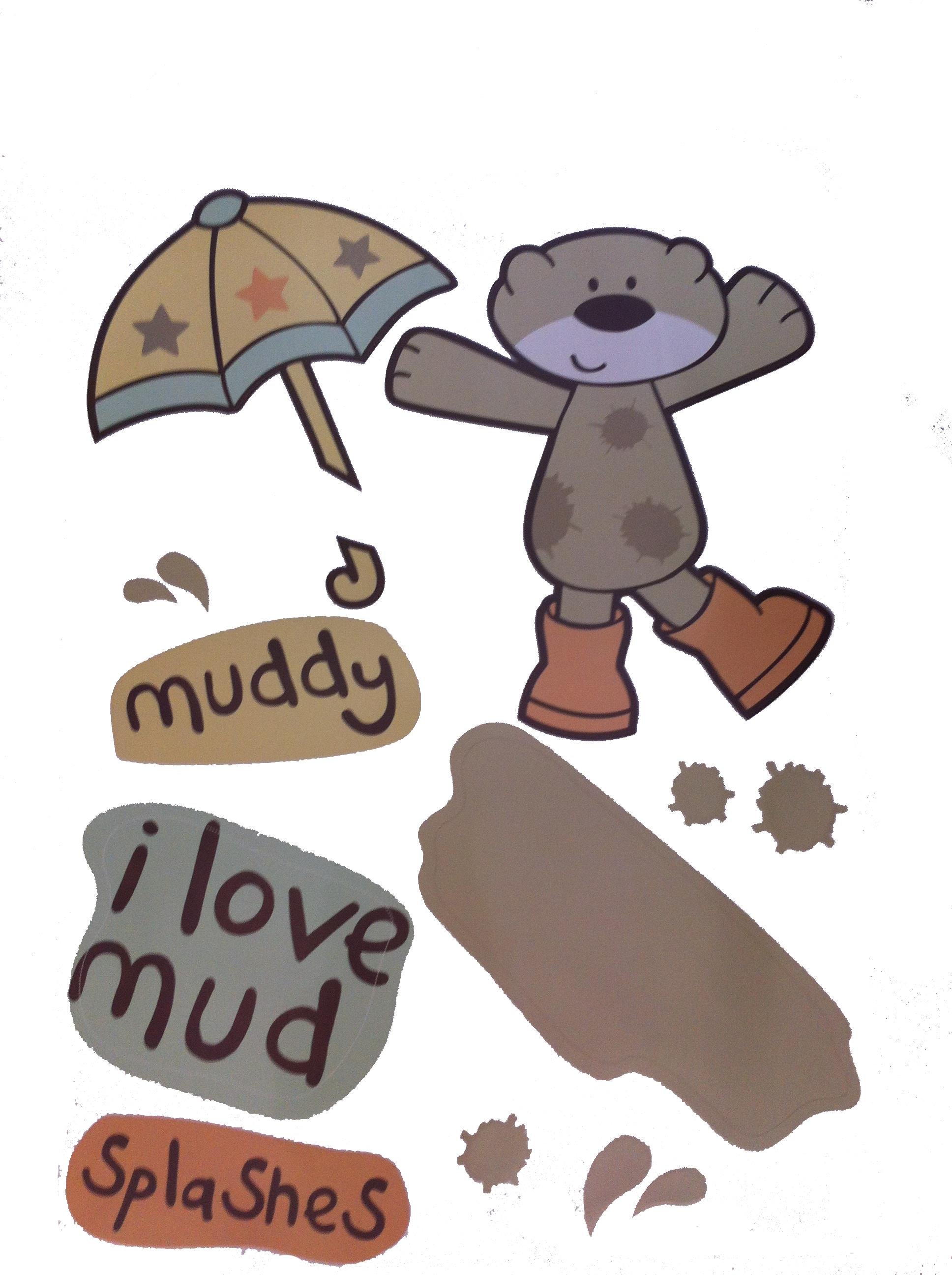 Defter Sticker,Laptop Sticker Sevimli Ayı Desenli Pvc 70X50X0,5Cm