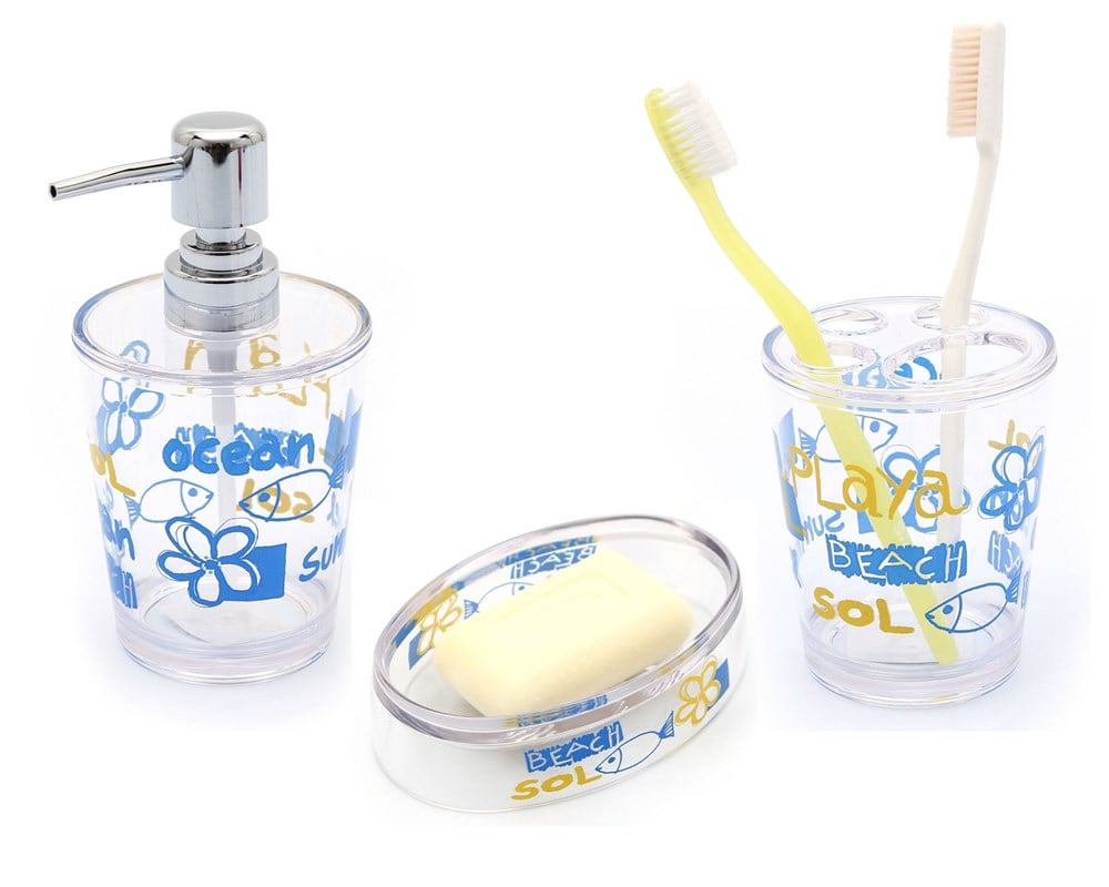 DENİZ DESEN 3 LÜ BANYO SETİ AKRİLİK