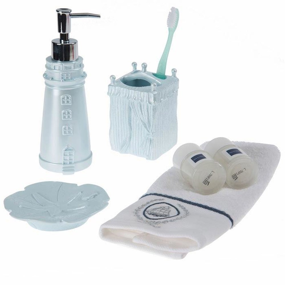 DENİZ FENERİ MAVİ MODEL 3 LÜ BANYO SETİ