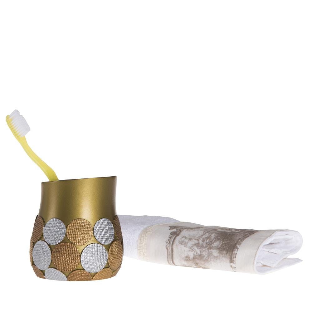 Diş Fırçalık Altın Puanlı Poliresin 9x9x10cm