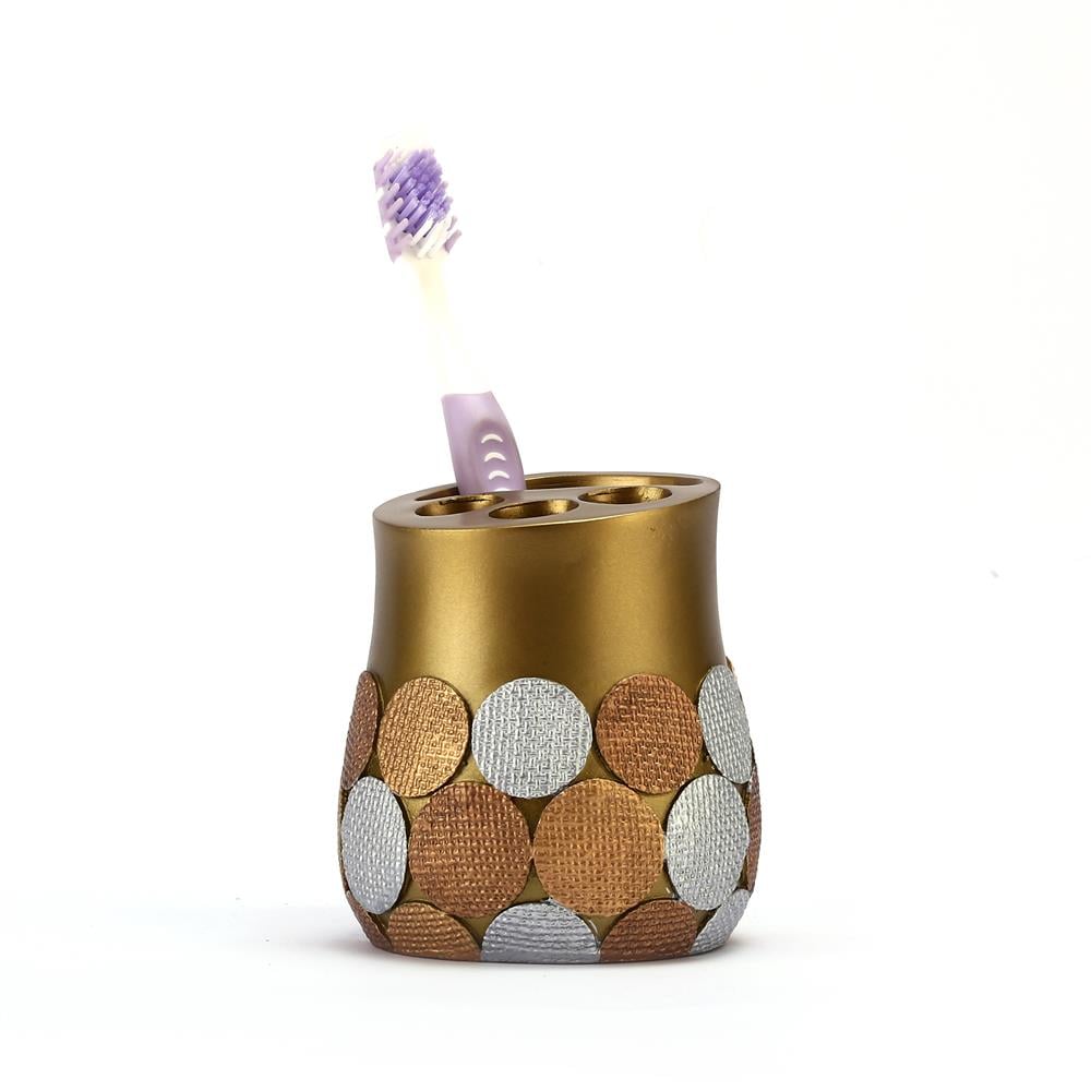 Diş Fırçalık Altın Puanlı Poliresin 9x9x10cm