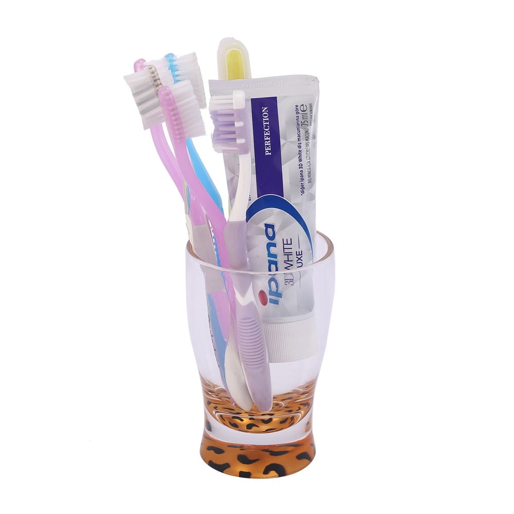 Diş Fırçalık Macun kabı Leopar 6x6x11cm 270ml