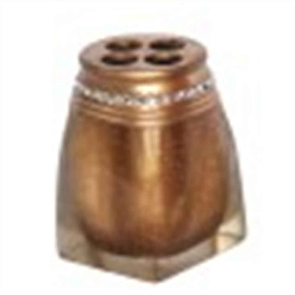 Diş Fırçalık Taşlı Altın poliresin 7x7x10cm