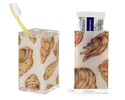 Diş fırçalık ve macun kabı 2 Li Banyo Seti istiridye  Akrilik