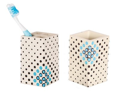 Diş firçalık ve macun kabi 2 Li Banyo Seti,Puanlı Poliresin