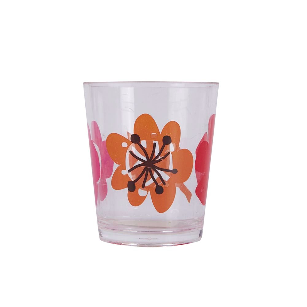 Diş Fırçalık ve macun kabı Kırmızı Papatya 8x8x9cm 350ml