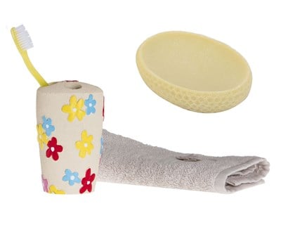 Diş Fırçalık Ve Sabunluk 2 Li Set,Renkli Çiçek