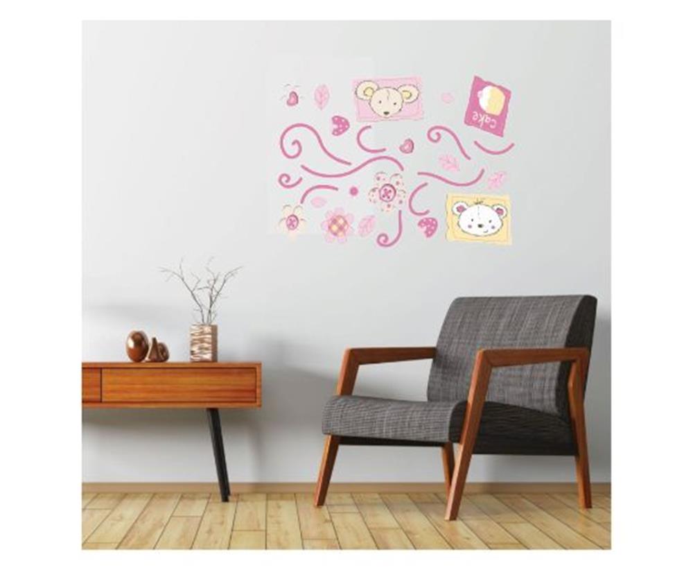 Duvar Süsü (Sticker) 2 Adet Çiçekli Ağaç Desenli Pvc 70x50x0,5cm