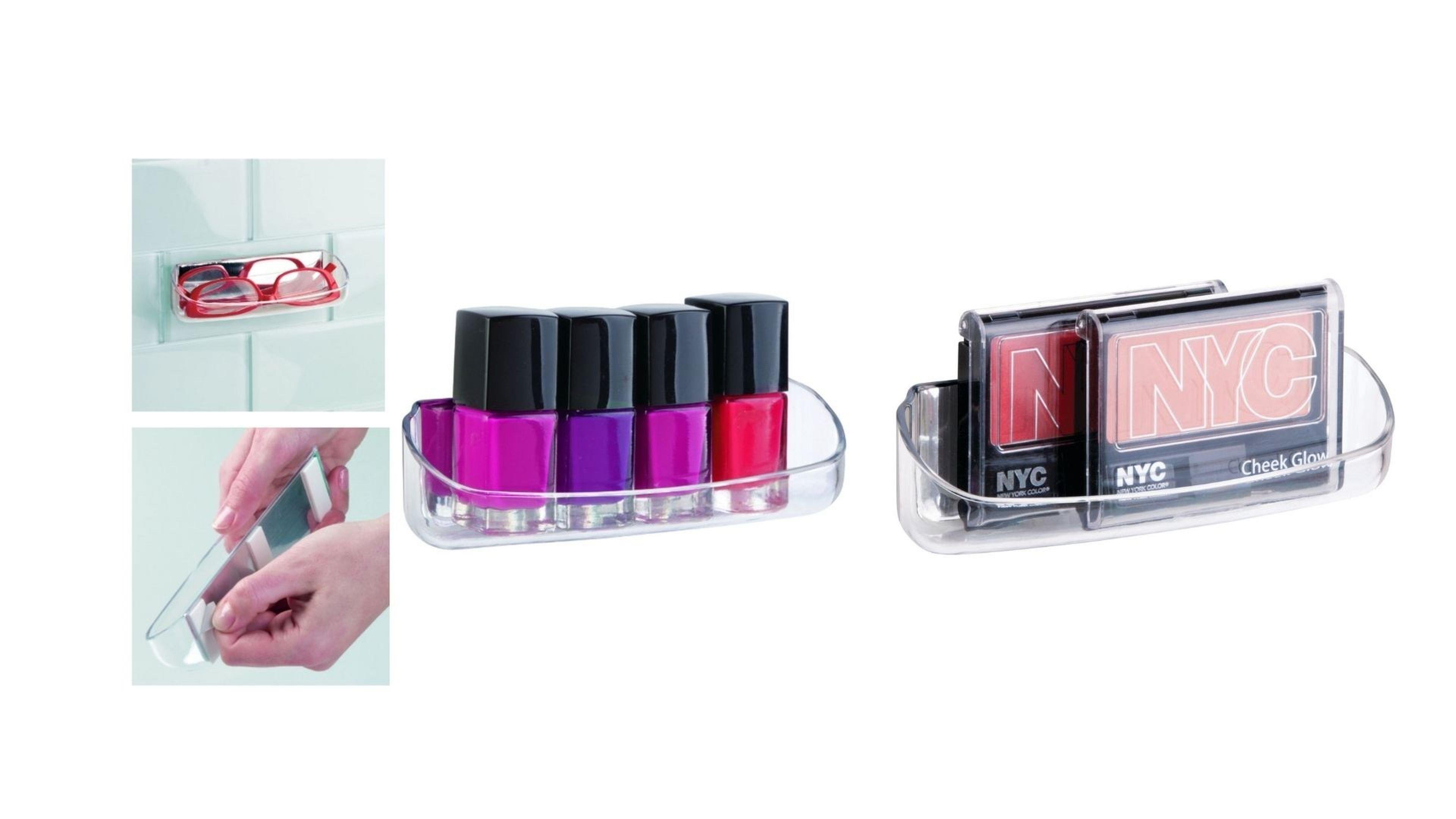 Gözlük Ve Kozmetik Rafı Kendinden Yapışkanlı 2 Adet 15X5X5Cm