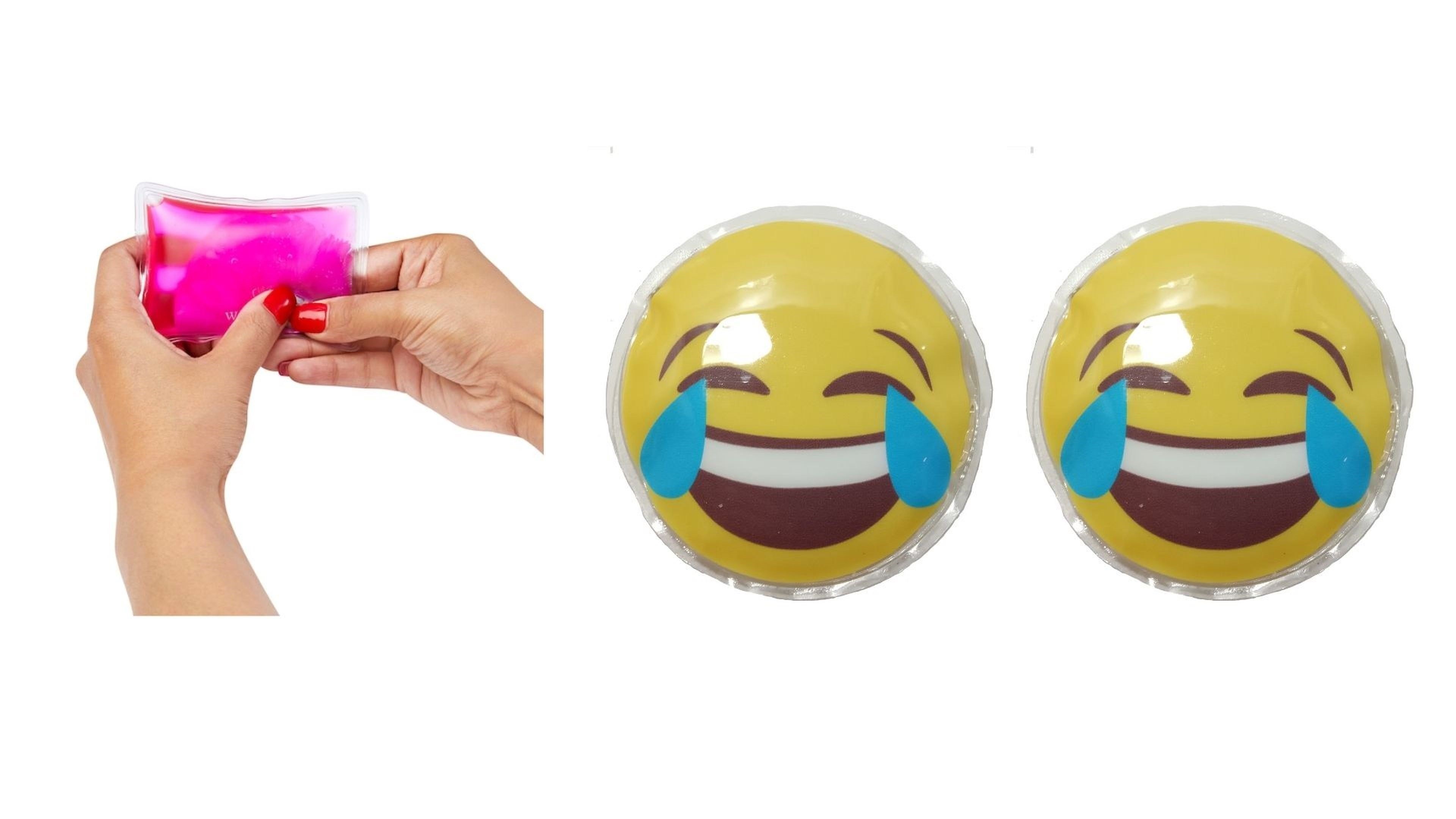 Gülen Emoji Cep Sobası El Isıtıcı,2 Adet Sıcak Su Torbası Pvc  9Cm