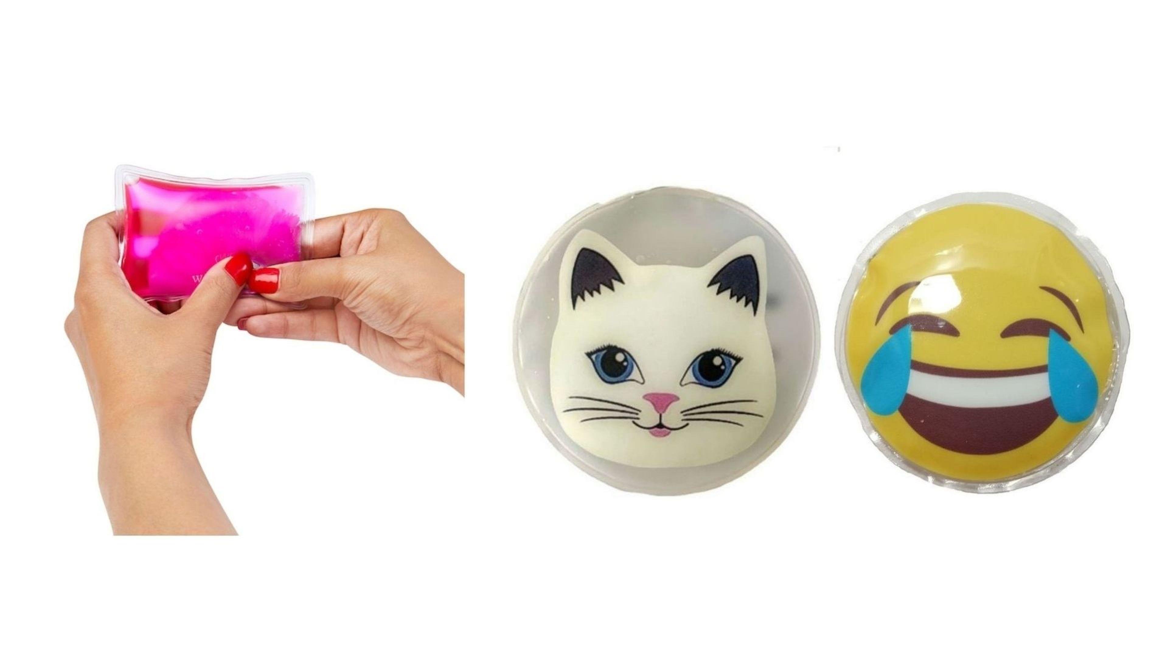 Gülen Emoji,Kedi Cep Sobası,El Isıtıcı,2 Adet Sıcak Su Torbası Pvc  9Cm