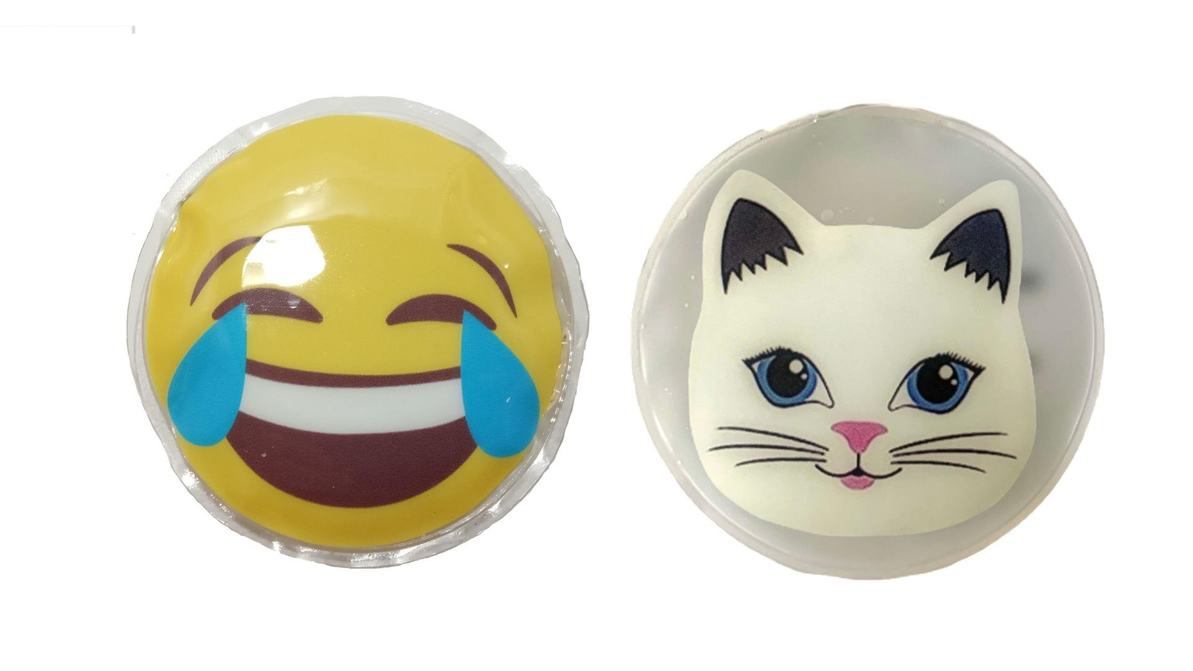 Gülen Emoji,Kedi Cep Sobası,El Isıtıcı,2 Adet Sıcak Su Torbası Pvc  9Cm