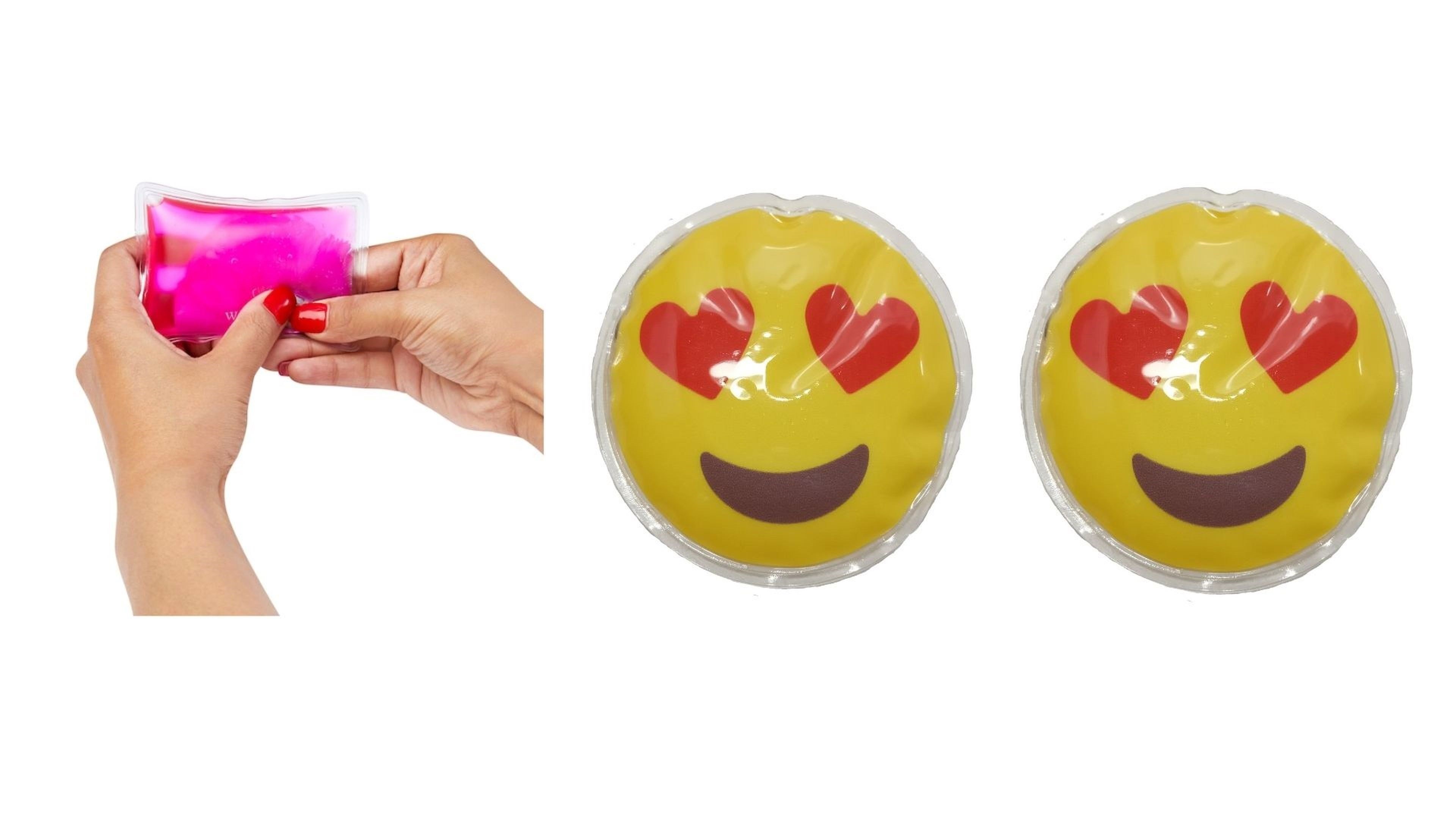 Kalp Emoji Cep Sobası,El Isıtıcı,2 Adet Sıcak Su Torbası Pvc  9Cm