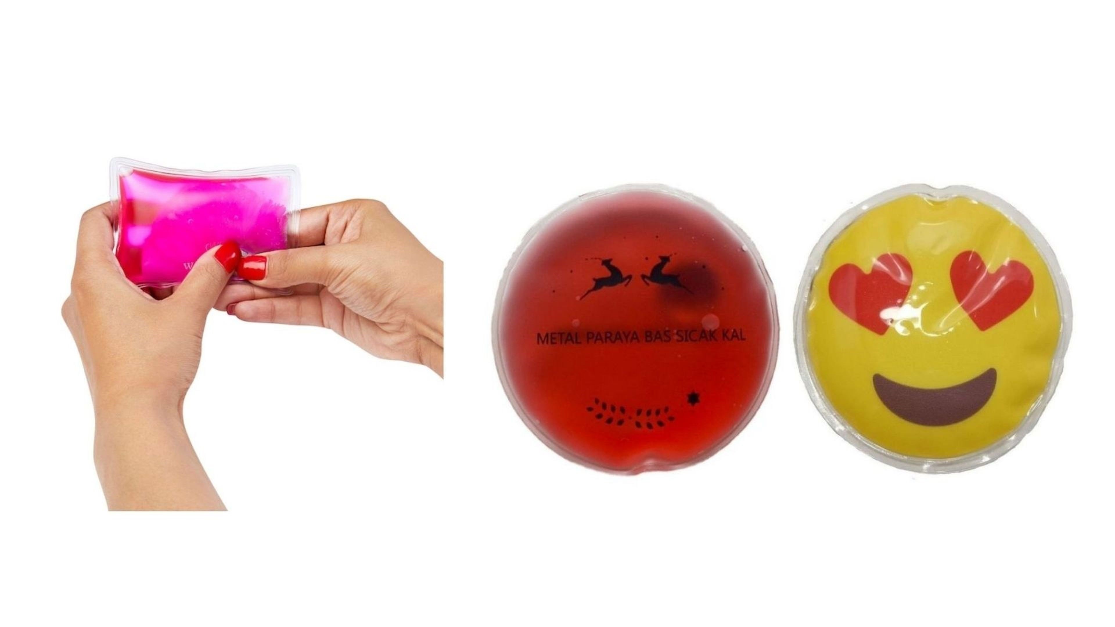 Kalp Emoji Kırmızı Ceylan Cep Sobası,El Isıtıcı,2 Adet Sıcak Su Torbası Pvc  9Cm