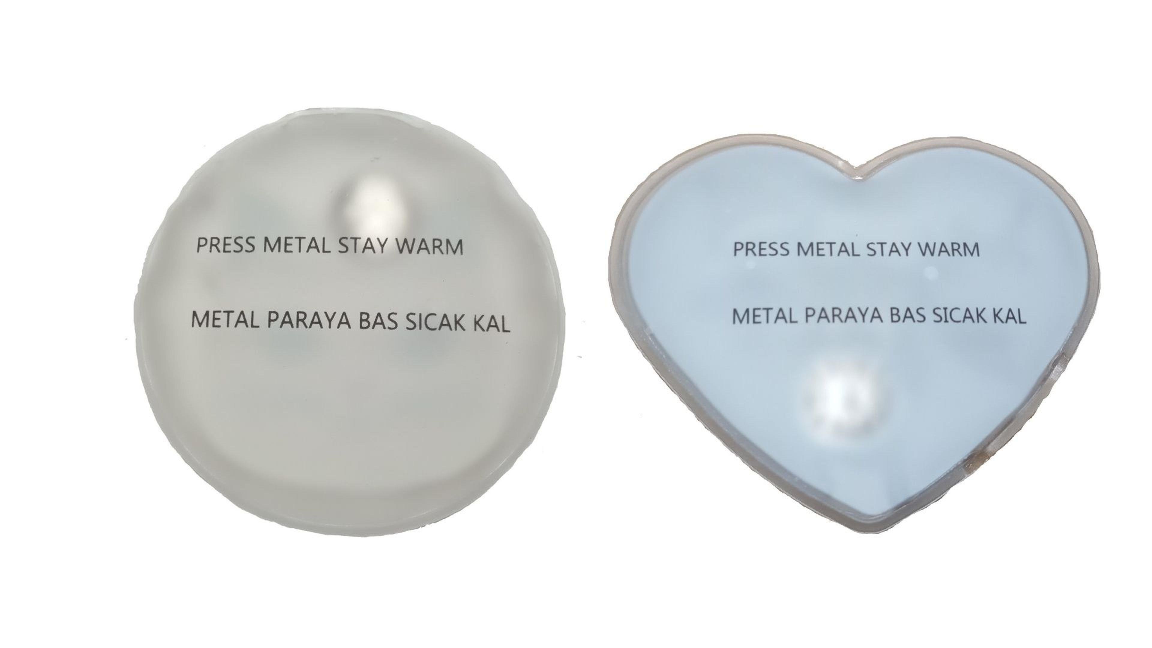 Kalp Emoji Kırmızı Geyik Cep Sobası,El Isıtıcı,İki Adet Sıcak Su Torbası Pvc  9Cm