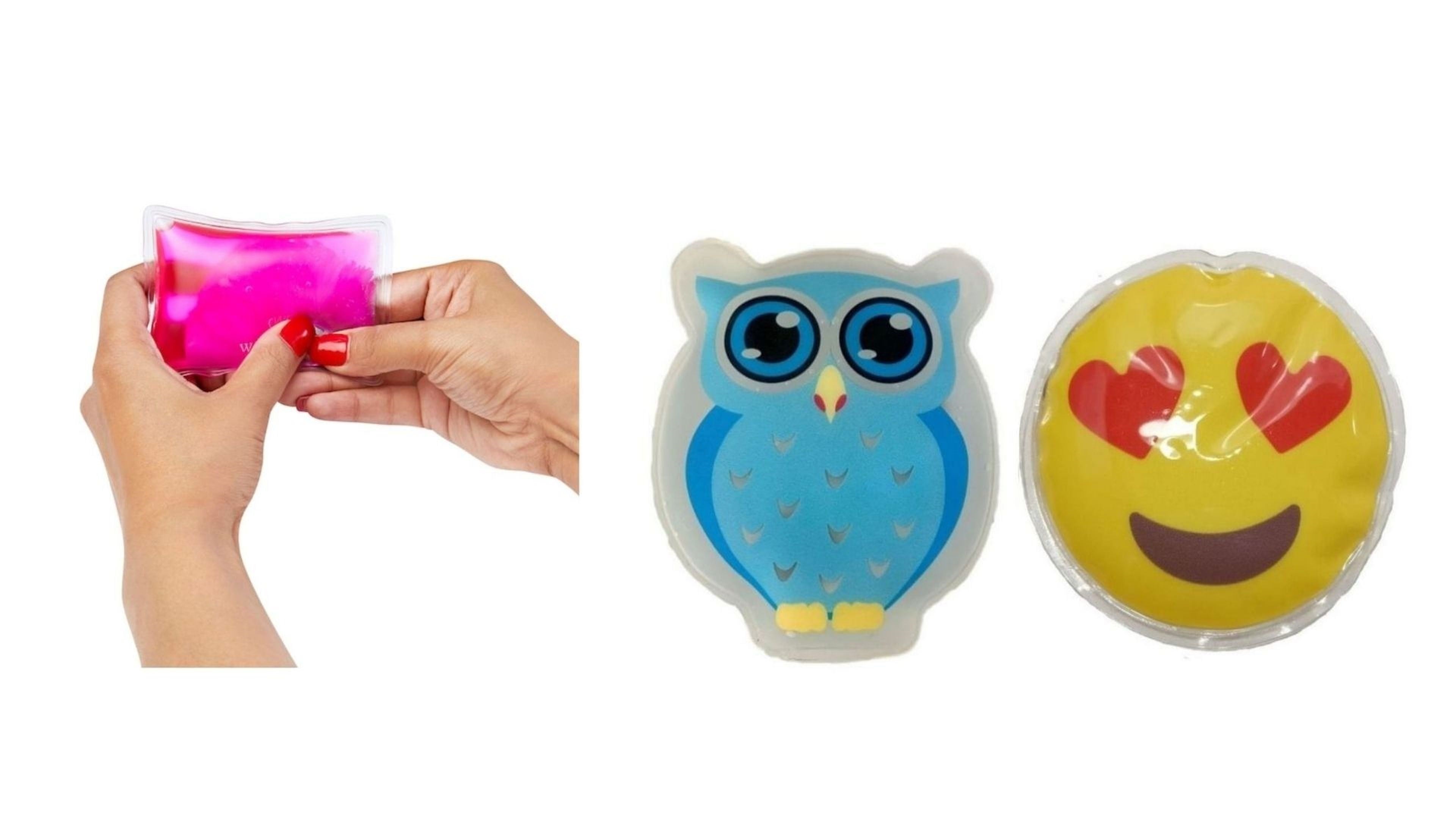 Kalp Emoji Mavi Baykuş Cep Sobası,El Isıtıcı,2 Adet Sıcak Su Torbası Pvc  9Cm