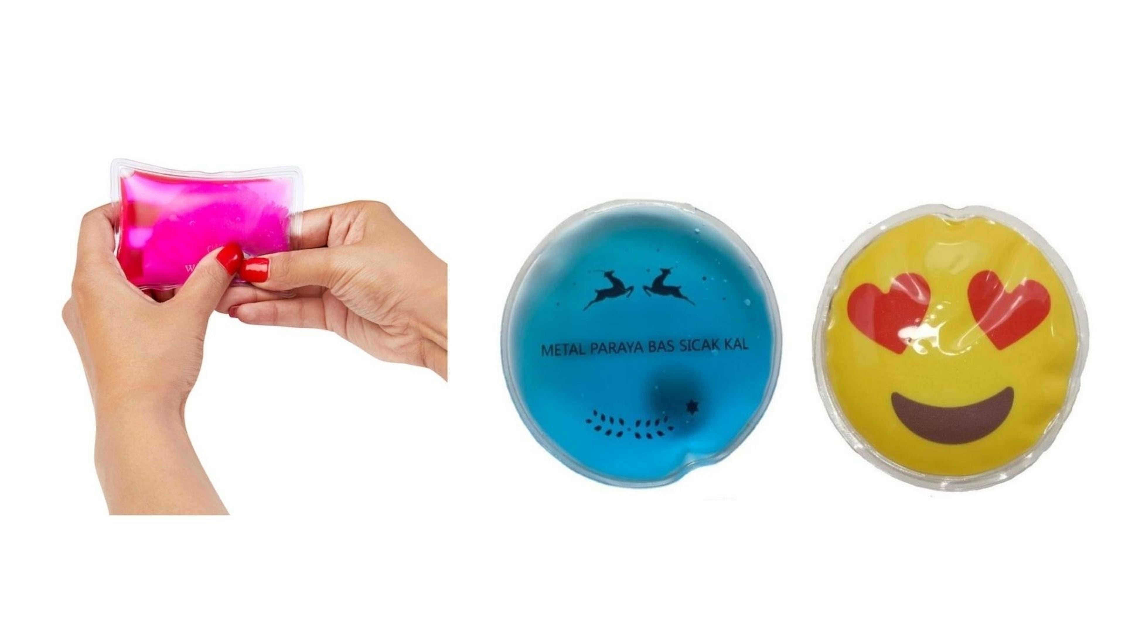 Kalp Emoji Mavi Ceylan Cep Sobası,El Isıtıcı,2 Adet Sıcak Su Torbası Pvc  9Cm
