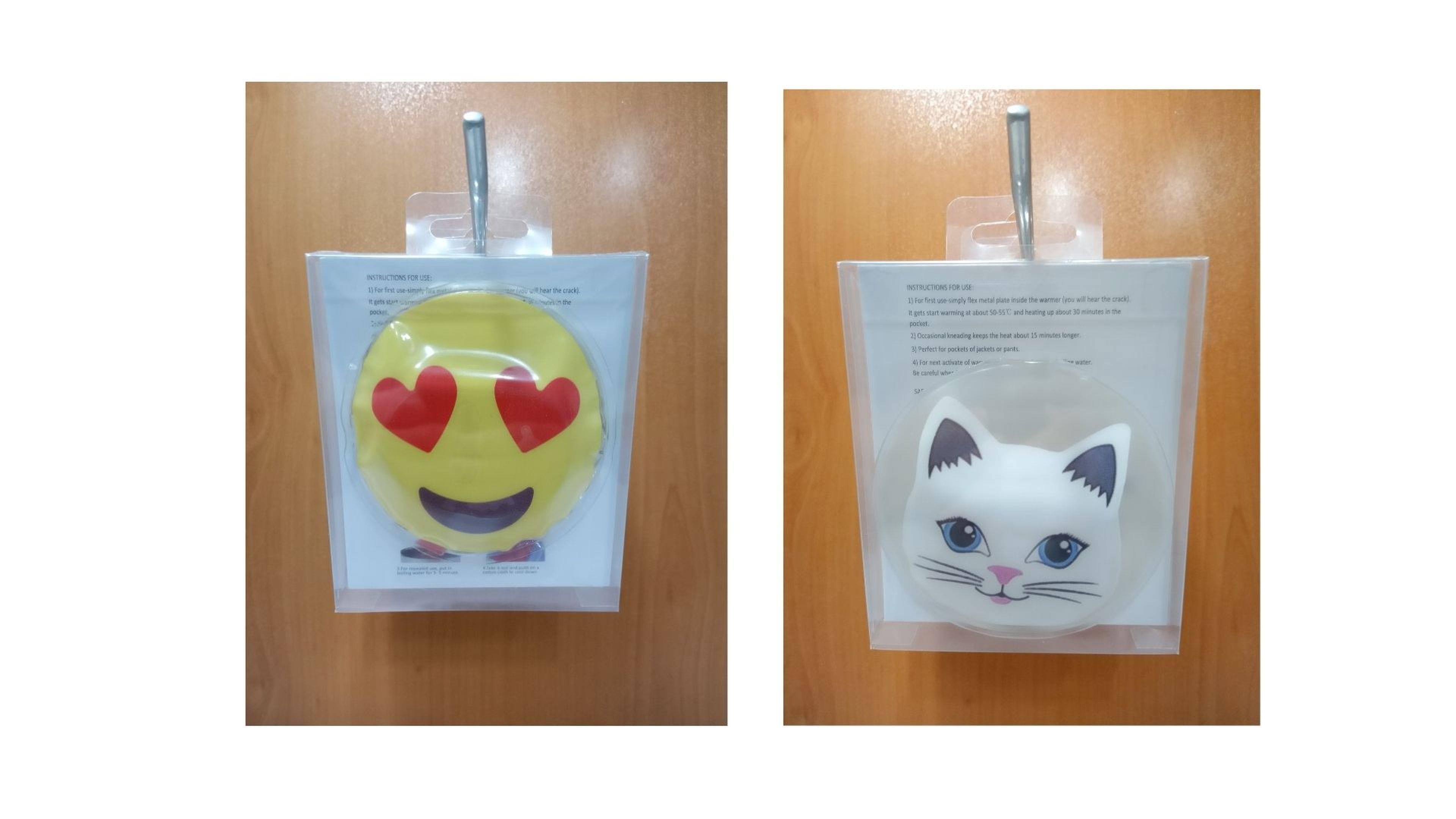 Kalp Emoji,Kedi Cep Sobası,El Isıtıcı,2 Adet Sıcak Su Torbası Pvc  9Cm