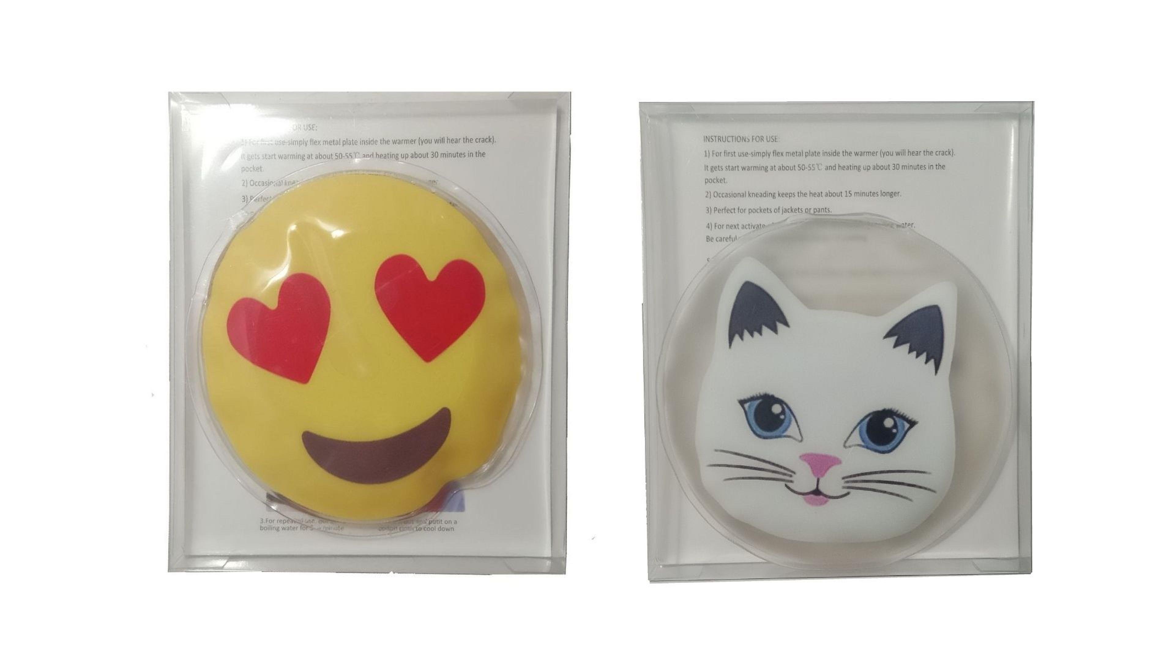 Kalp Emoji,Kedi Cep Sobası,El Isıtıcı,2 Adet Sıcak Su Torbası Pvc  9Cm