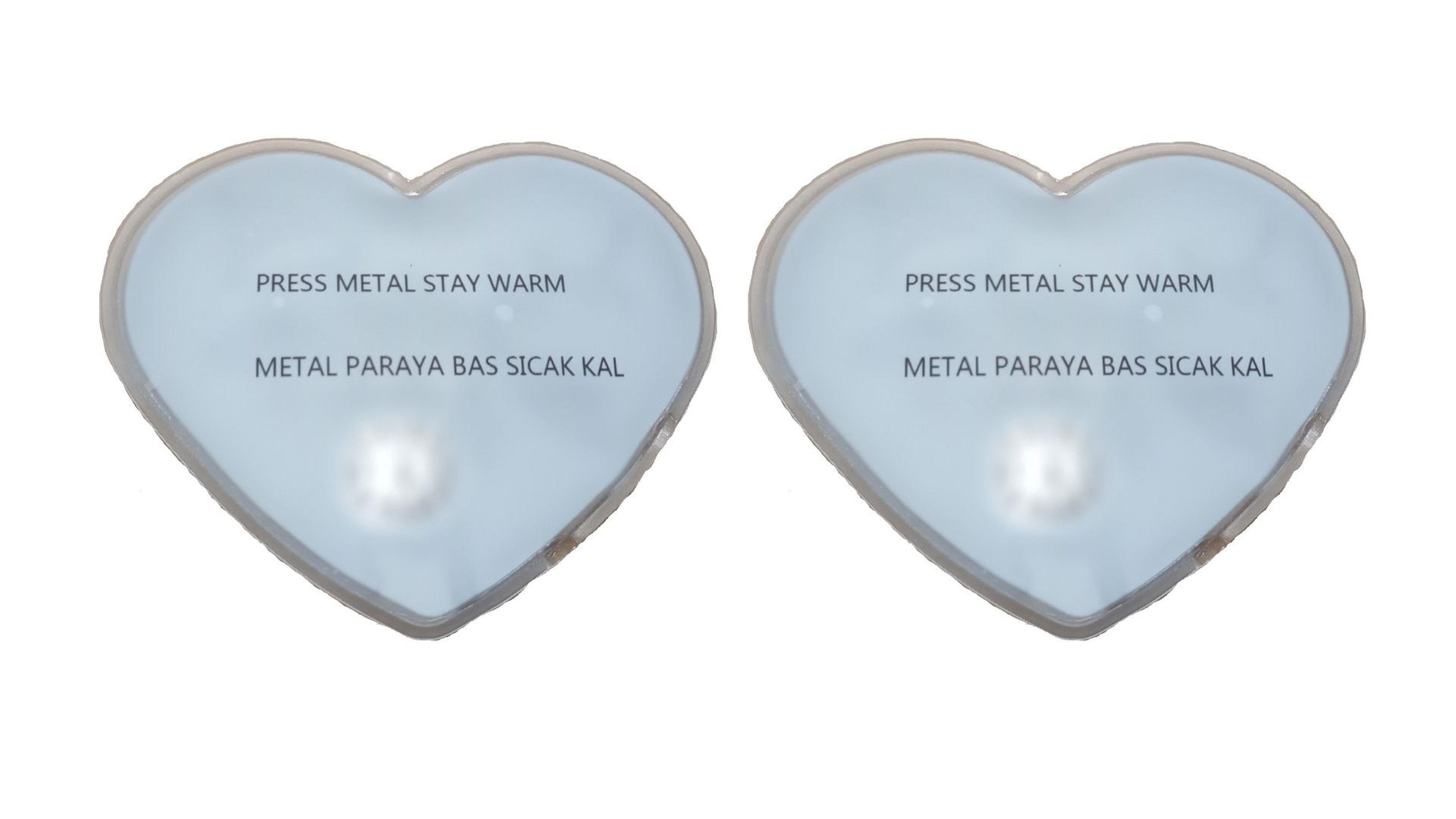 Kalp Geyik Cep Sobası,El Isıtıcı,İki Adet Sıcak Su Torbası Pvc  9Cm