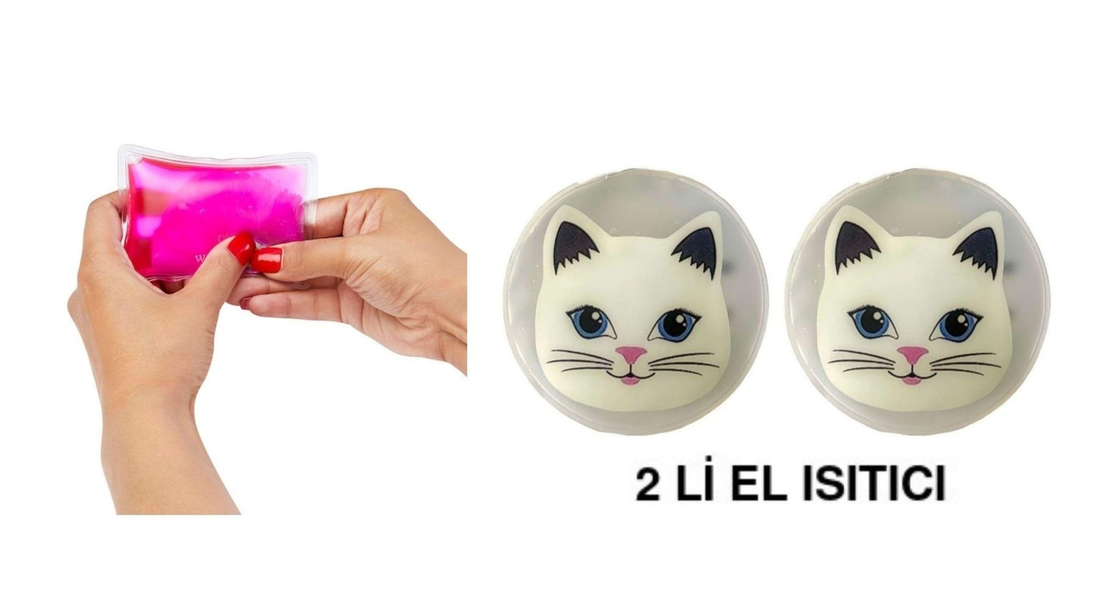 Kedi Cep Sobası,El Isıtıcı,2 Adet Sıcak Su Torbası Pvc  9Cm