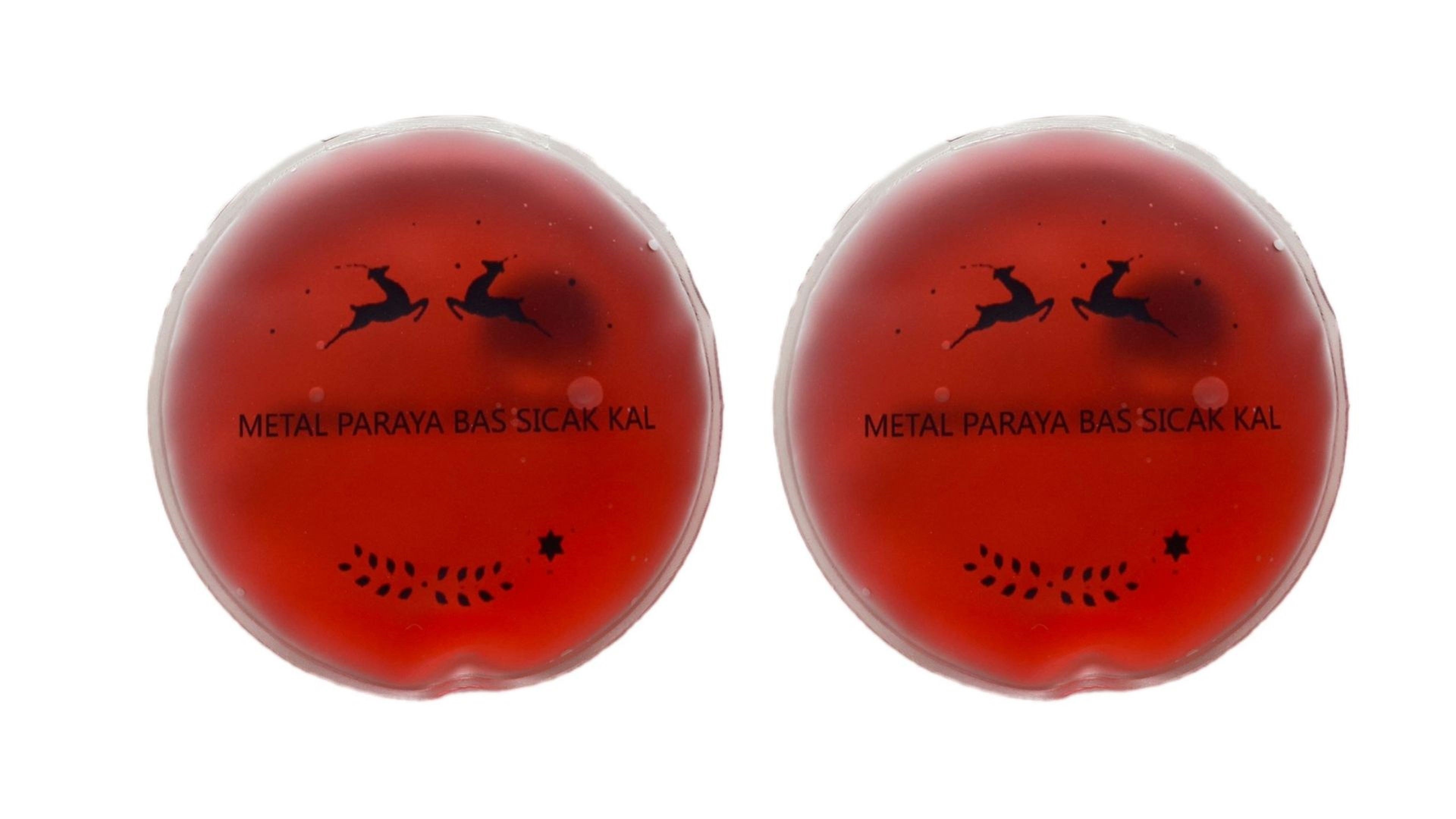 Kırmızı Ceylan Cep Sobası,El Isıtıcı,İki Adet Sıcak Su Torbası Pvc  9Cm
