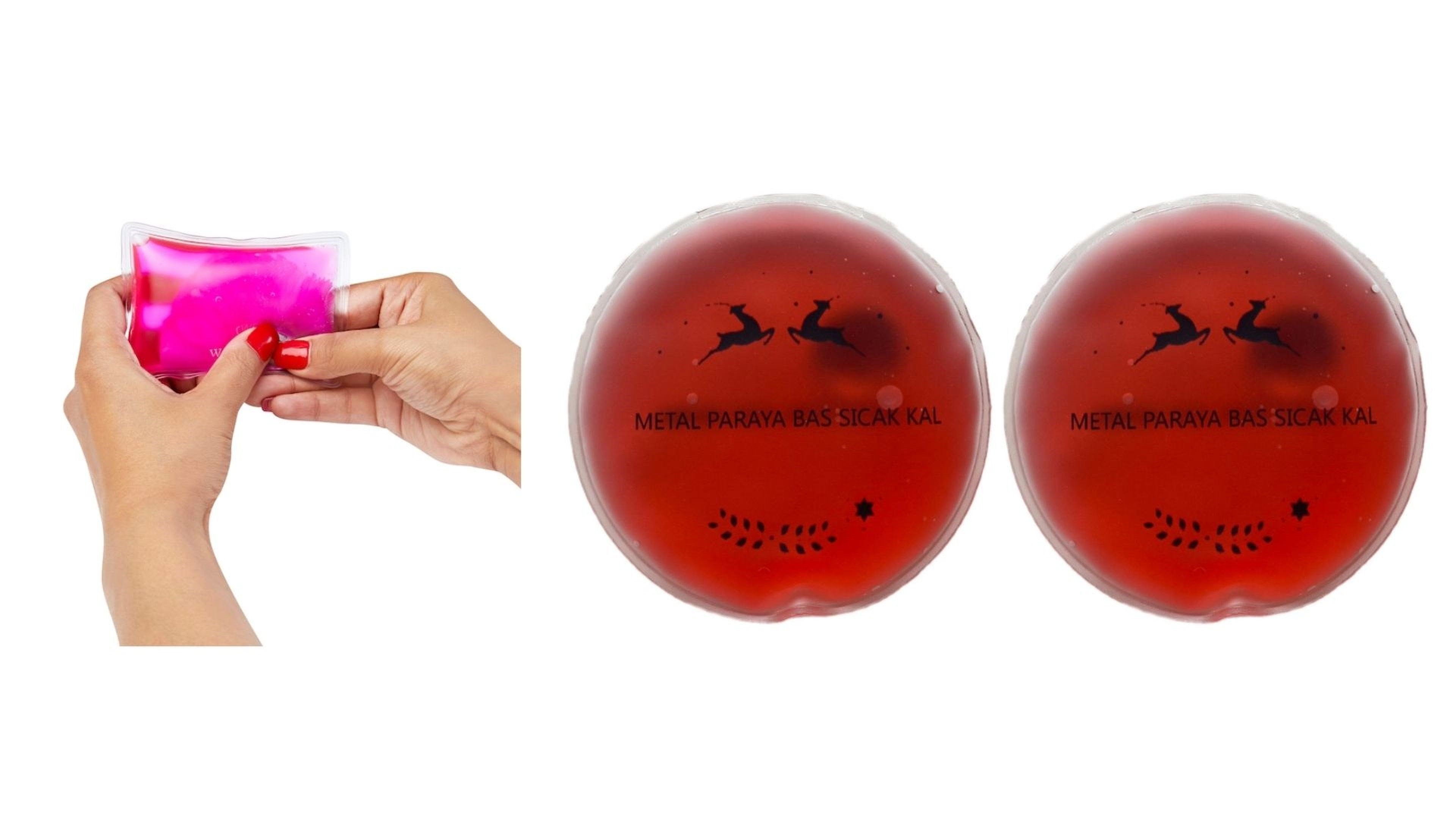 Kırmızı Ceylan Cep Sobası,El Isıtıcı,İki Adet Sıcak Su Torbası Pvc  9Cm